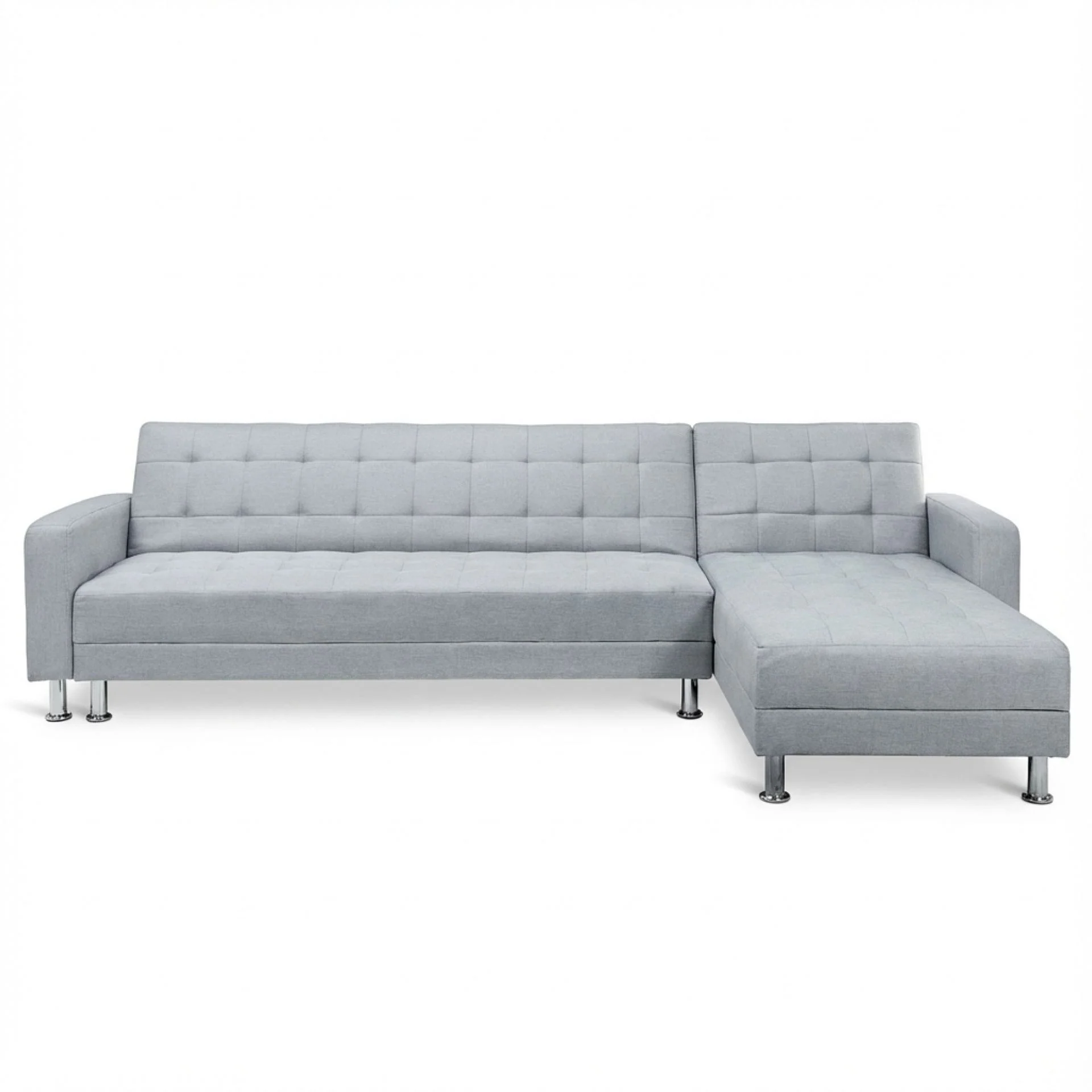 Minnesota 5 Seater Sofa Bed Futon with Chaise - Grey - Image 11
