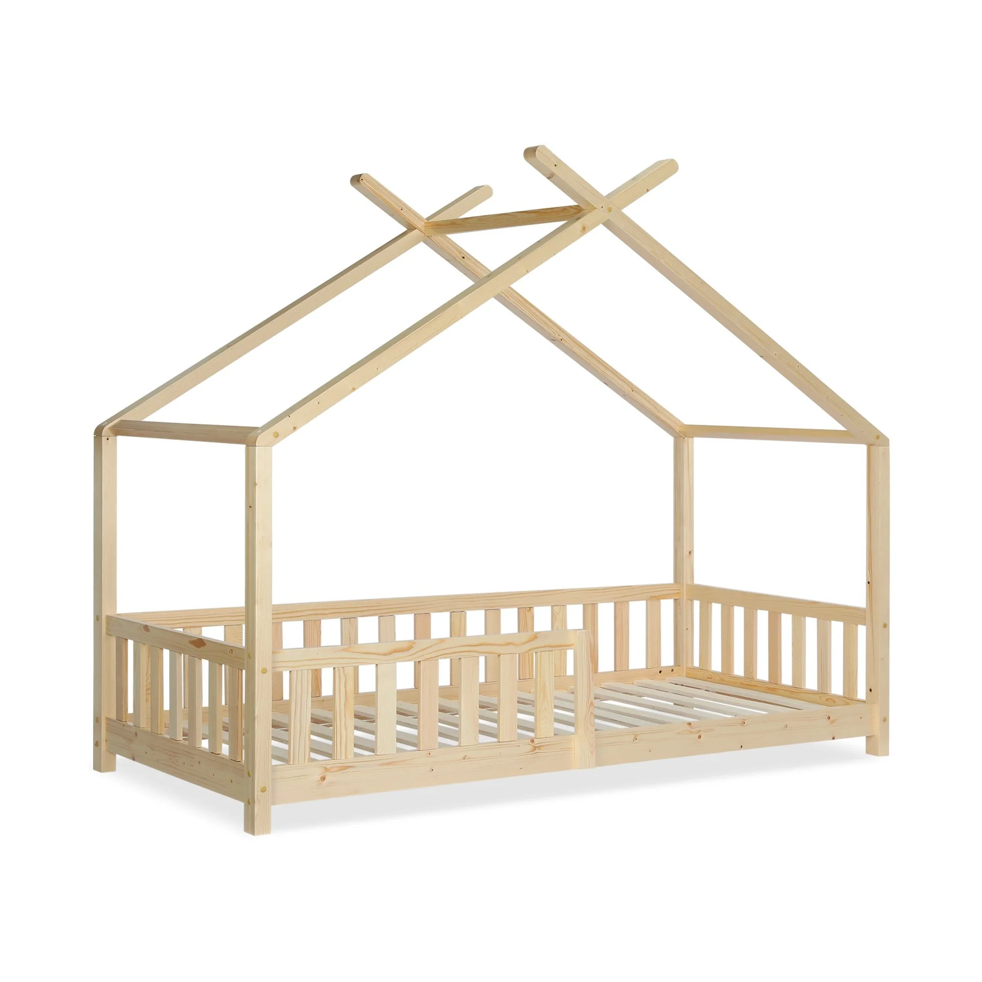 Minto Single Wooden House Bed Frame - Oak - Image 5