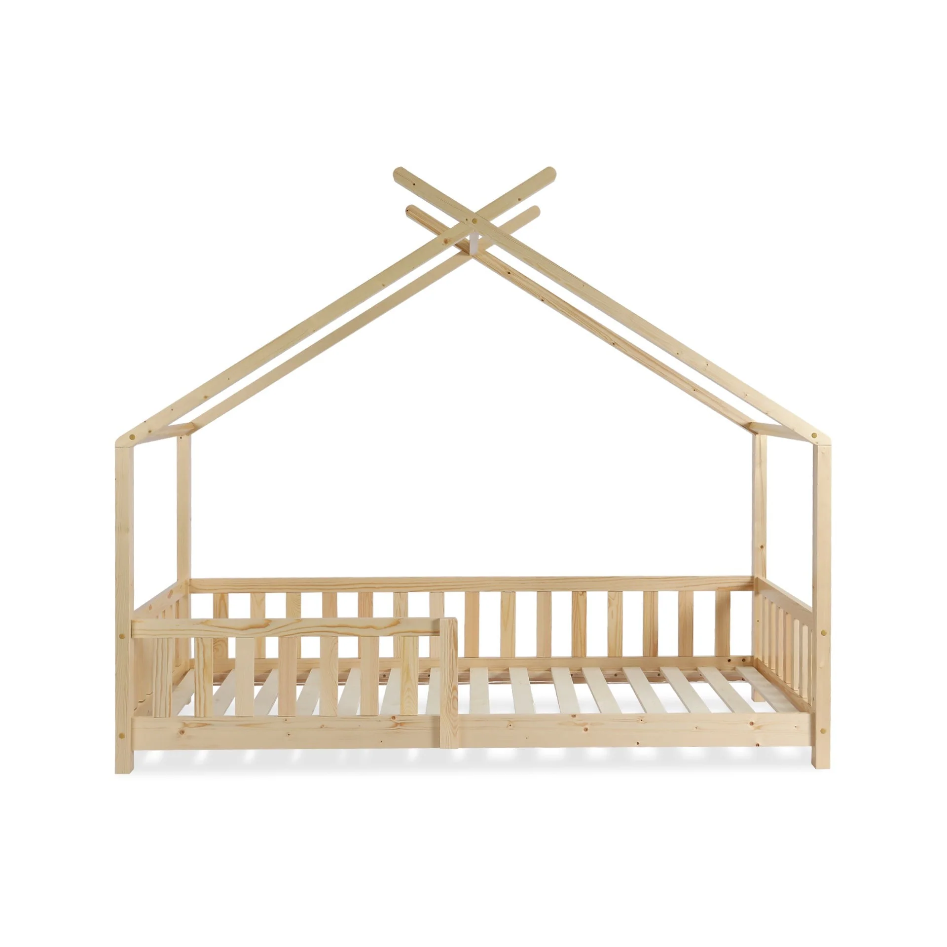 Minto Single Wooden House Bed Frame - Oak - Image 6