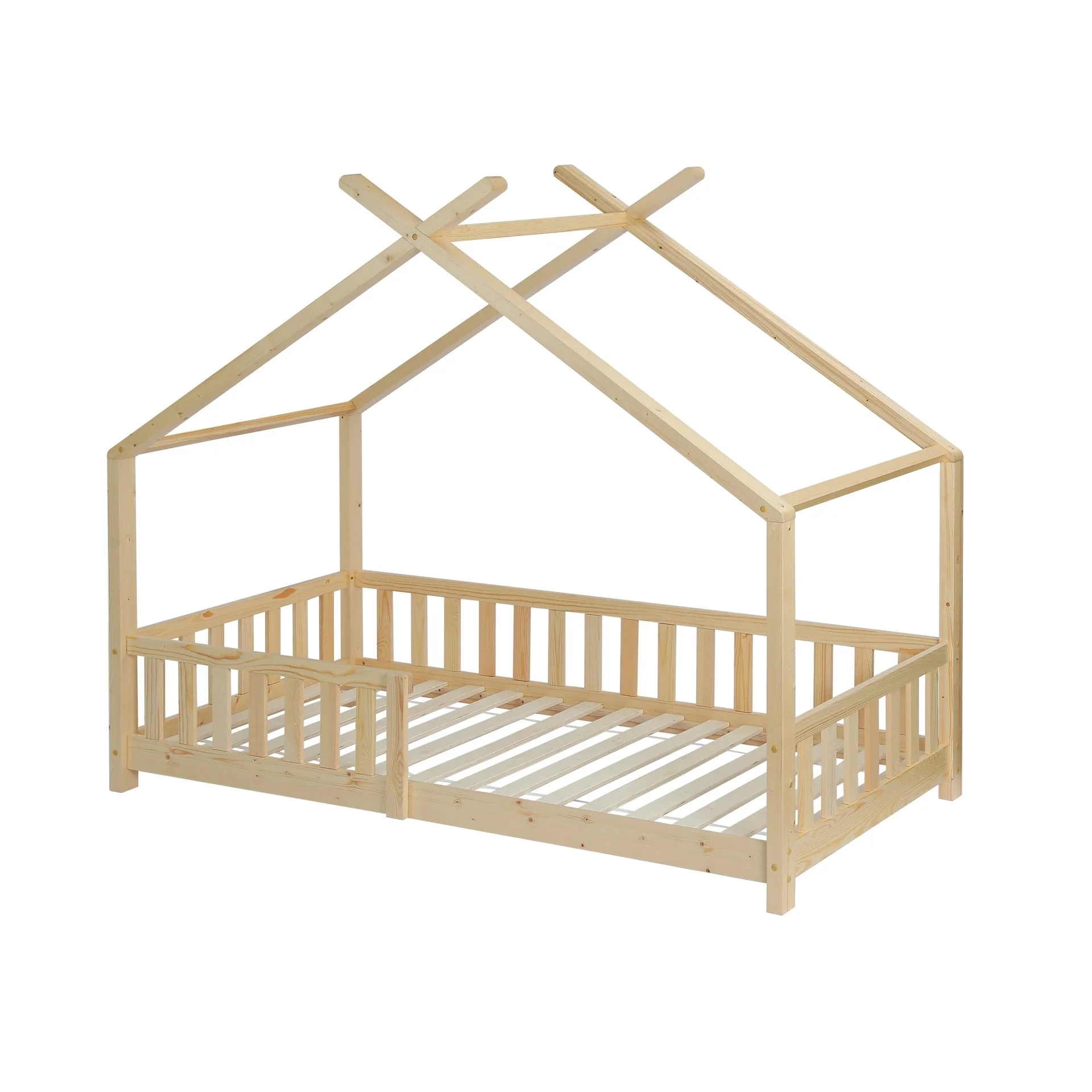 Minto Single Wooden House Bed Frame - Oak - Image 7