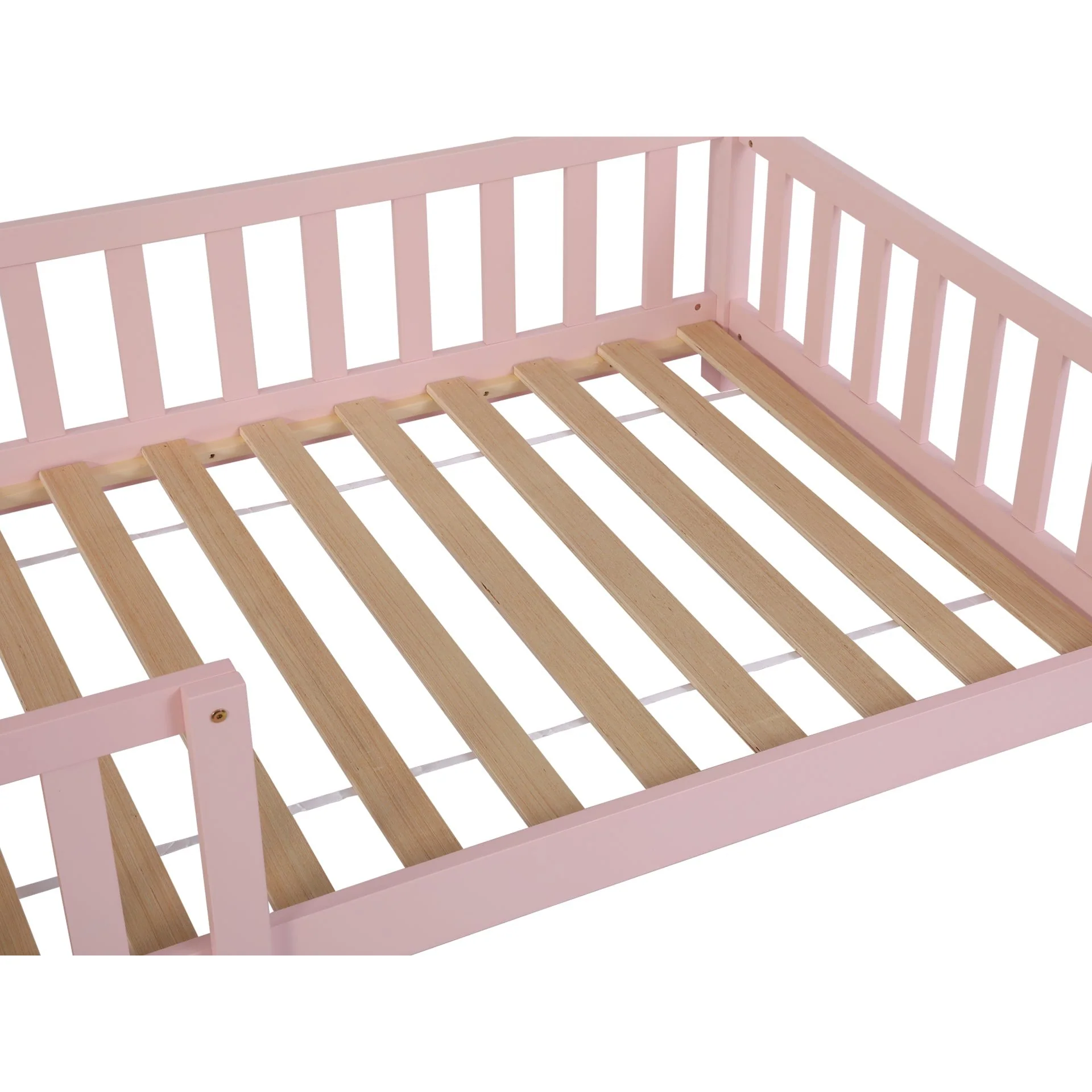 Minto Single Wooden House Bed Frame - Pink - Image 9