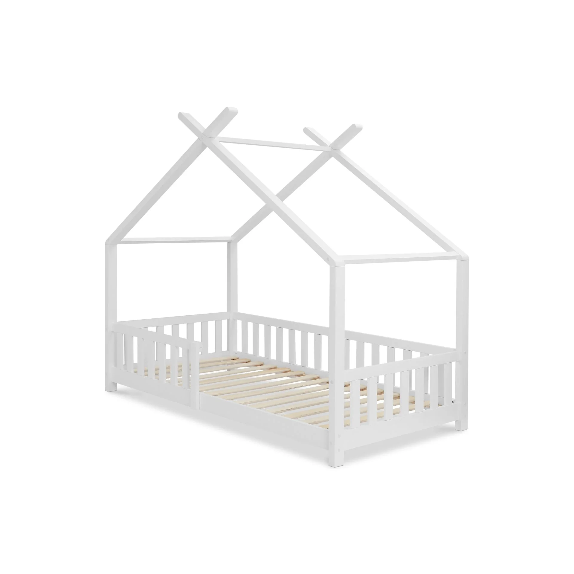 Minto Single Wooden House Bed Frame - White - Image 5