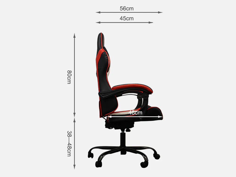 MIRACLE Gaming Chair - BLACK + RED - Image 10