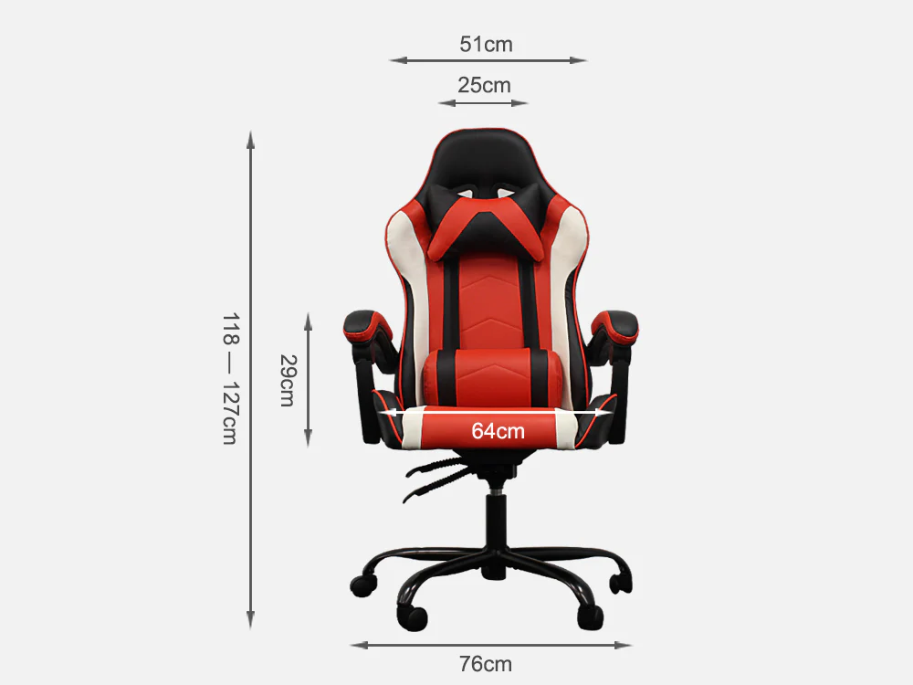 MIRACLE Gaming Chair - BLACK + RED - Image 9