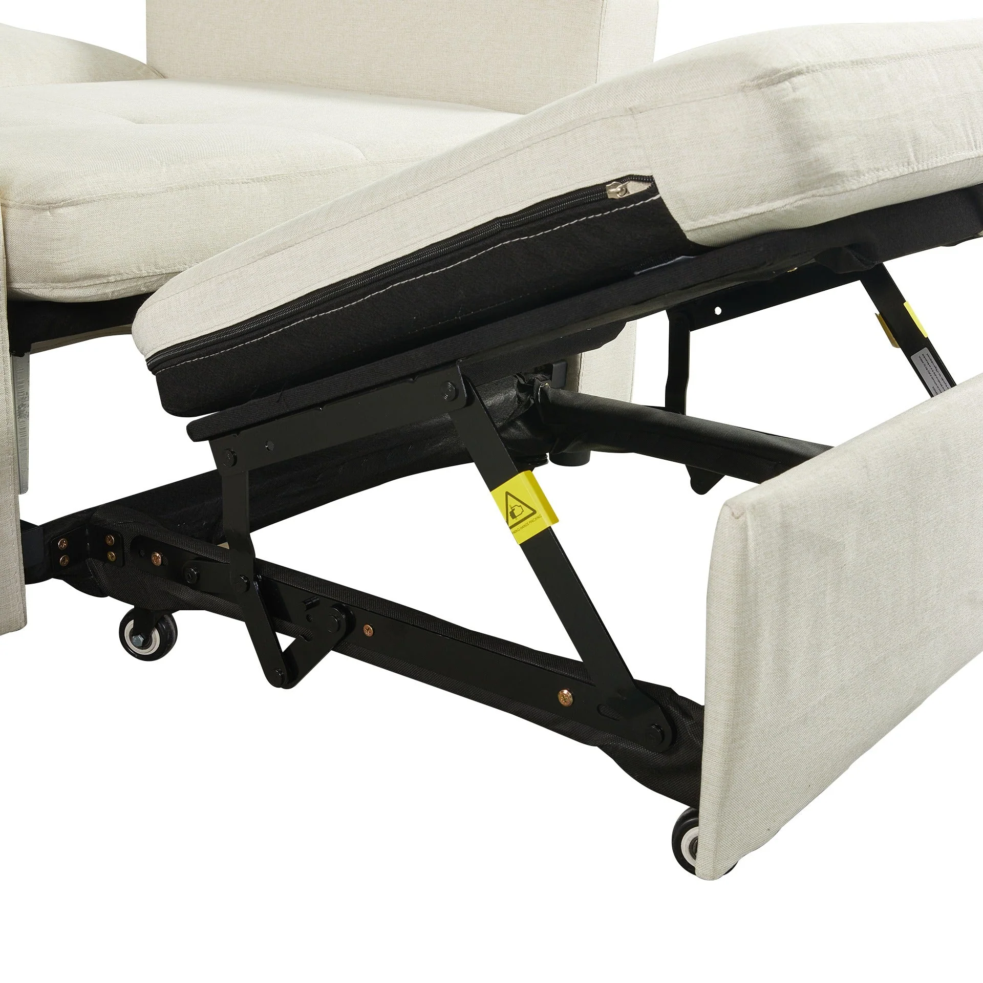 Mist 1 Seater Sofa Bed With Cup Holder And Side Tray - Cream - Image 21