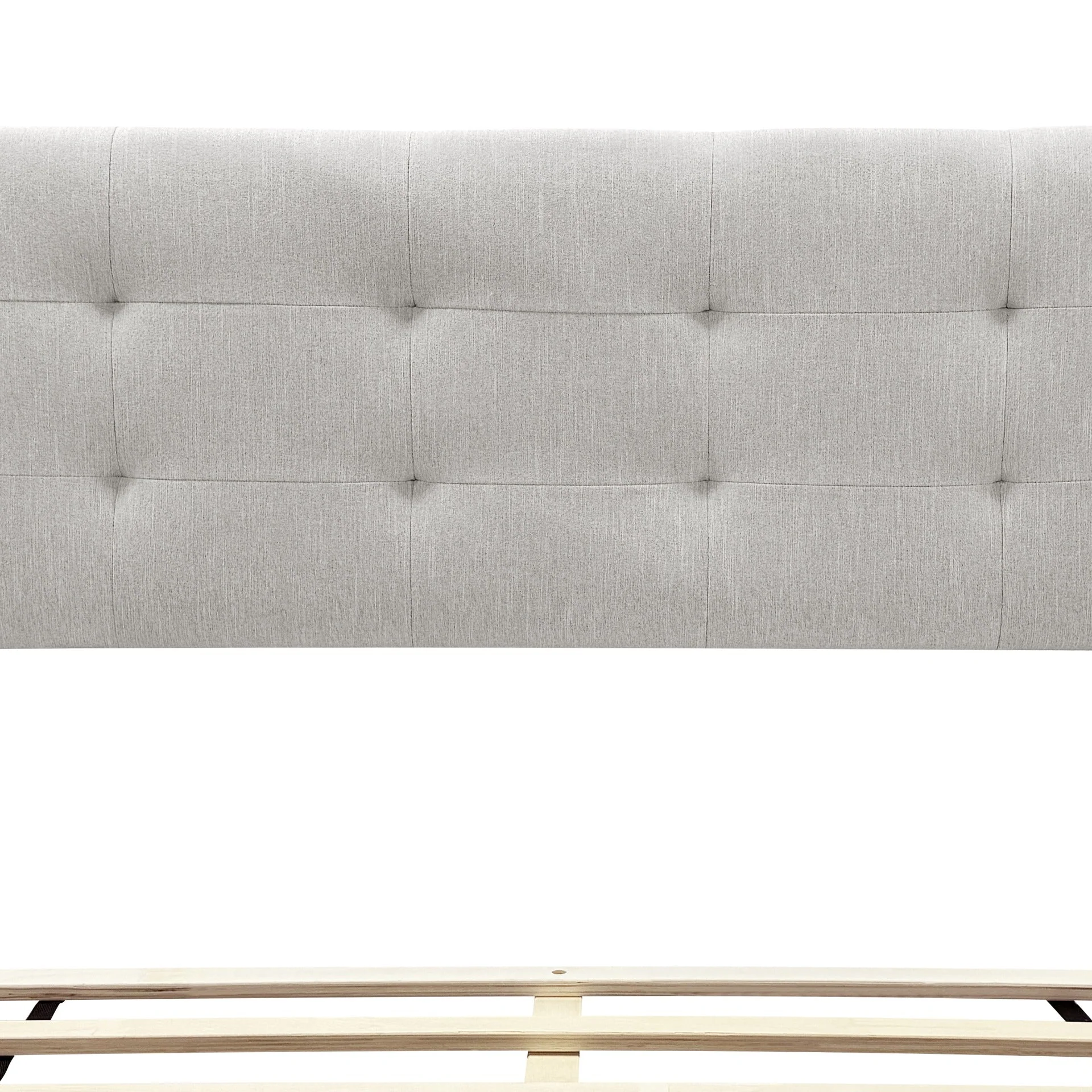 Mitre Queen Fabric Bed Frame - Stone - Image 6