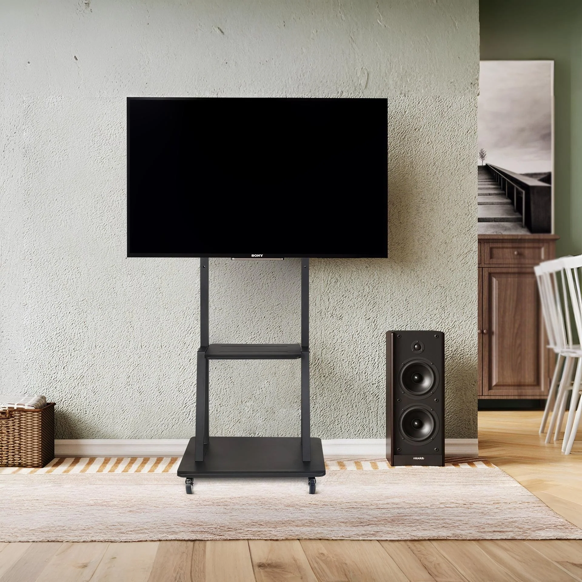 Mobile TV Stand Height Adjustable 32"-65"