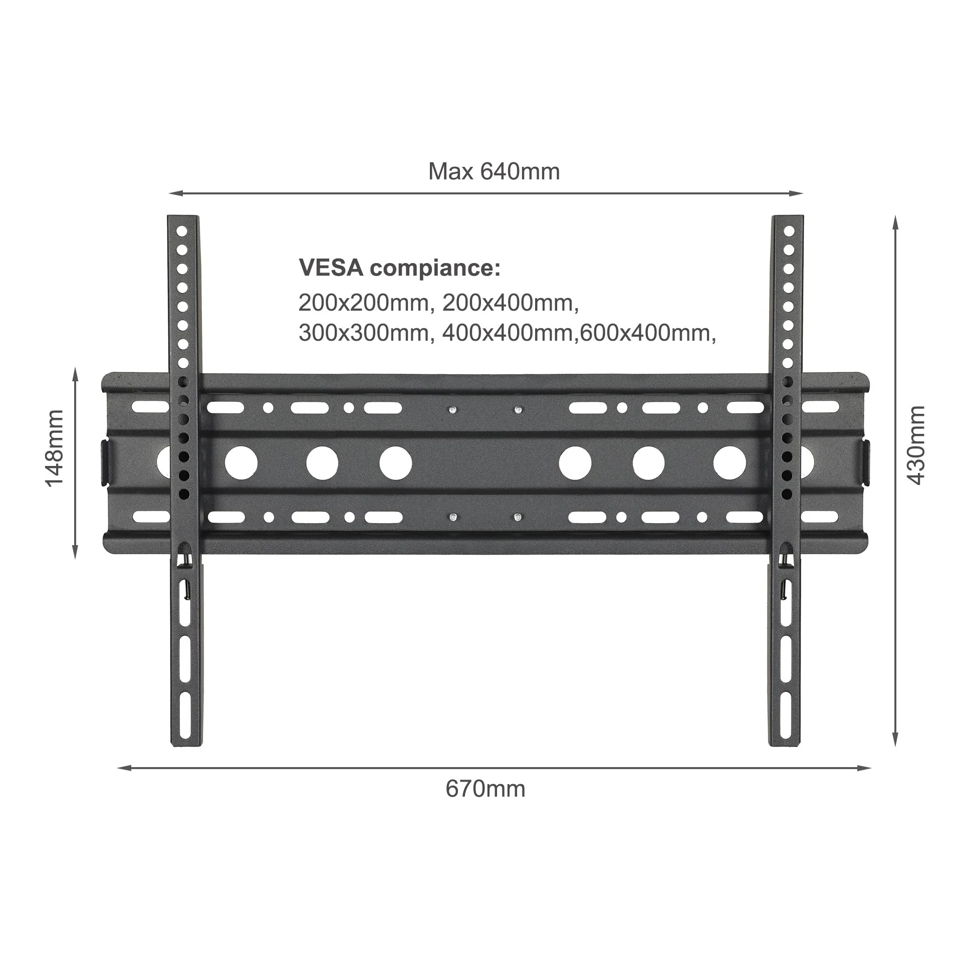 Mobile TV Stand Height Adjustable 32"-65" - Image 8