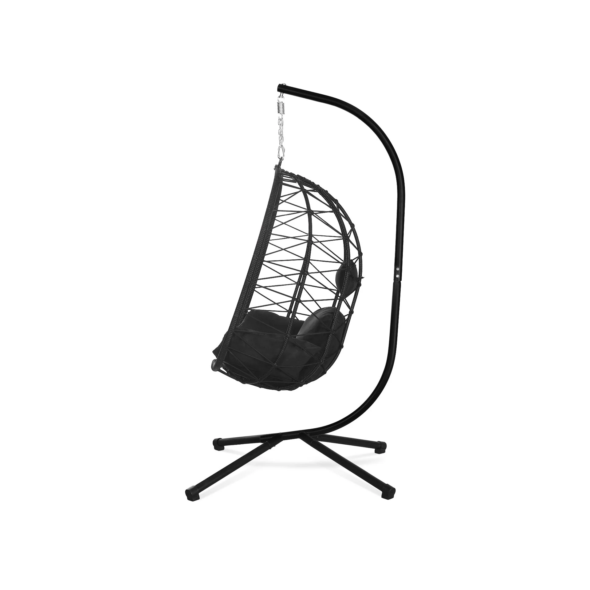 Molokai Outdoor Hanging Egg Chair - Black - Image 4