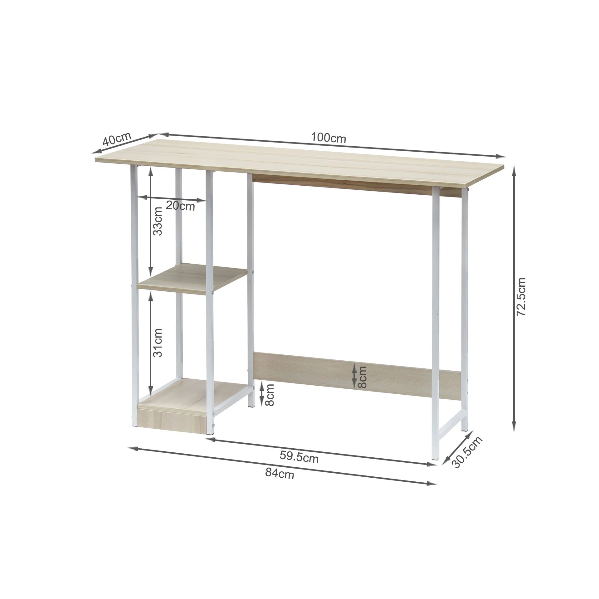 Monroe 100cm Computer Desk - White - Image 10