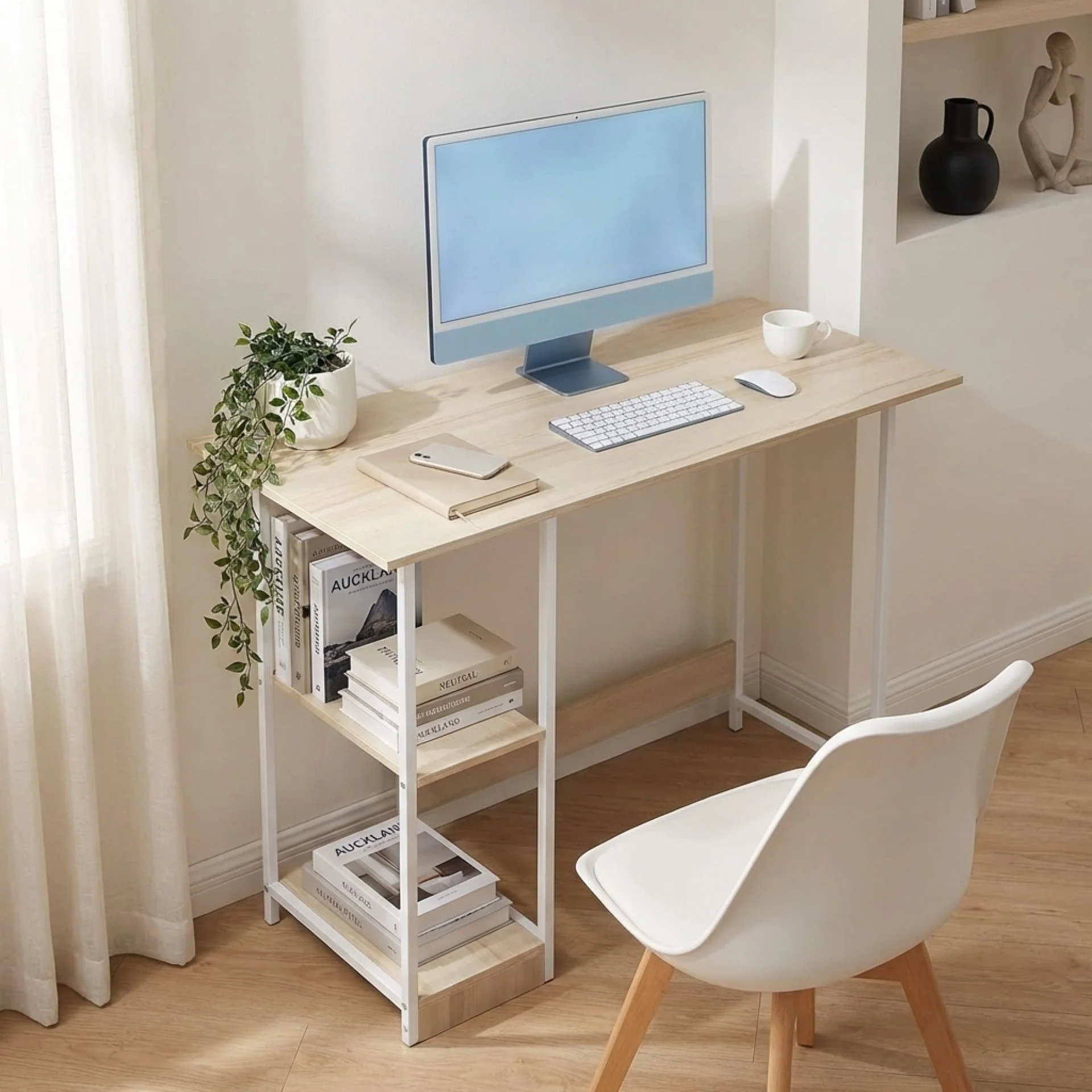 Monroe 100cm Computer Desk - White - Image 5