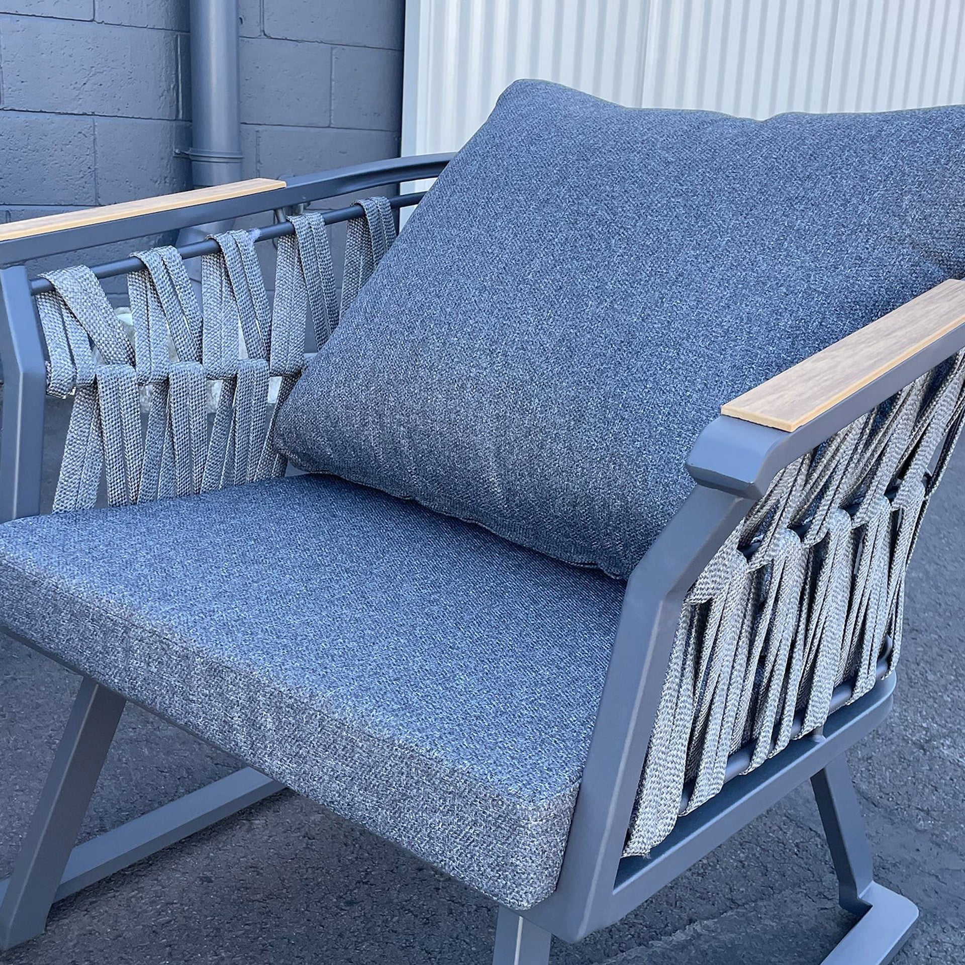Moreton 4 Piece Outdoor Sofa Set - Dark Grey - Image 5