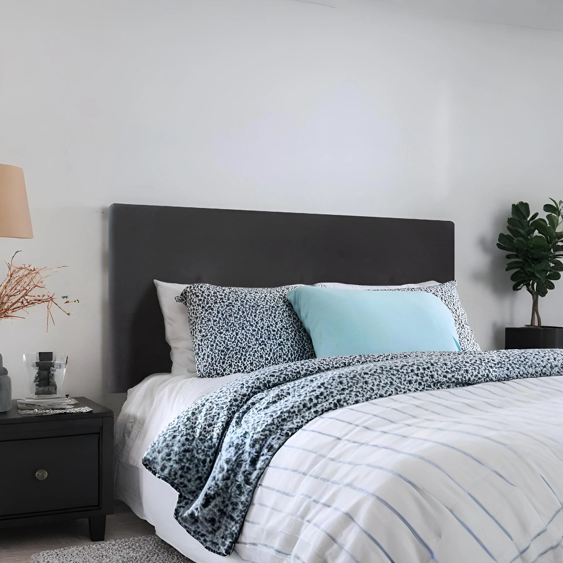 MORGAN Upholstered Headboard California King - BLACK - Image 6