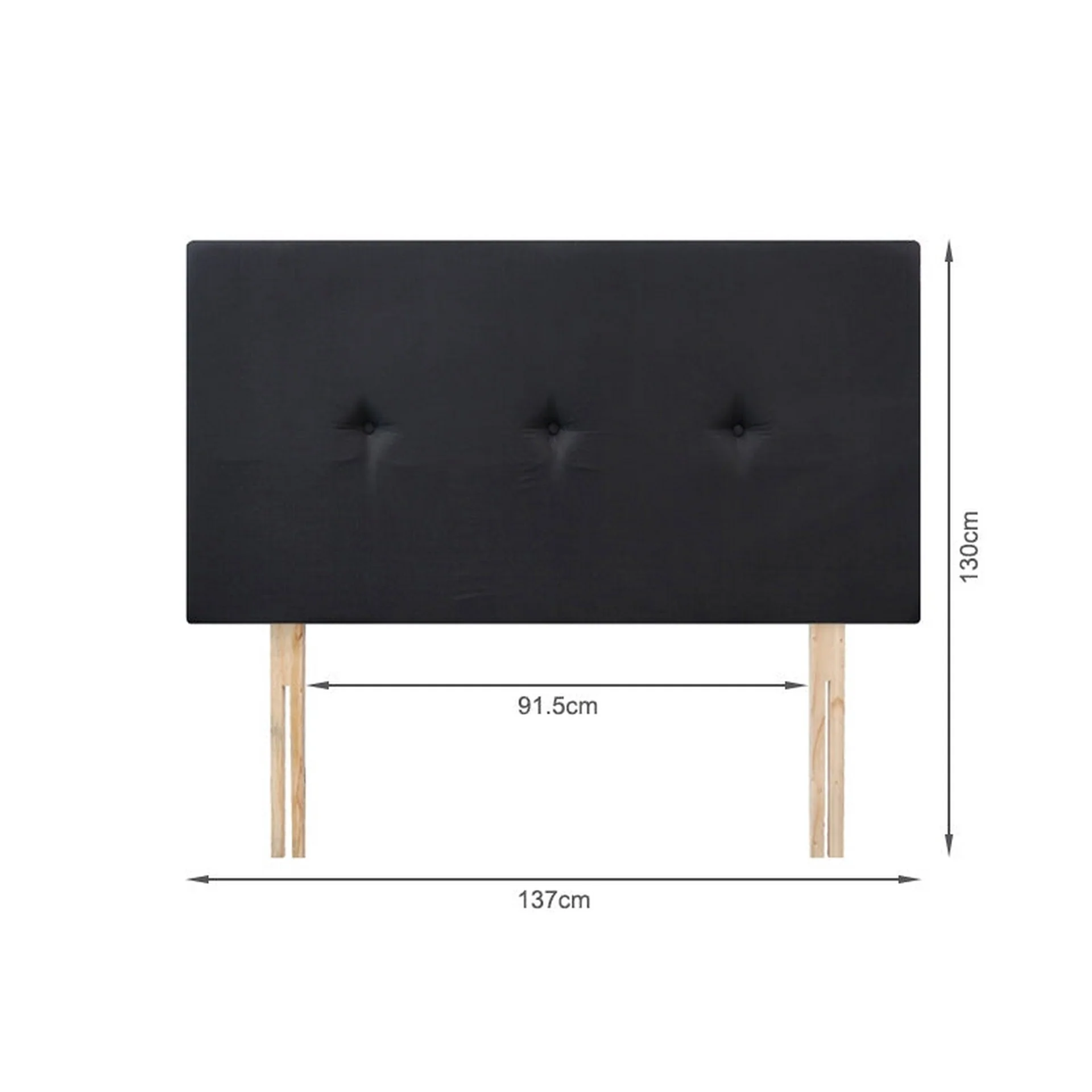 MORGAN Upholstered Headboard Double - BLACK - Image 9