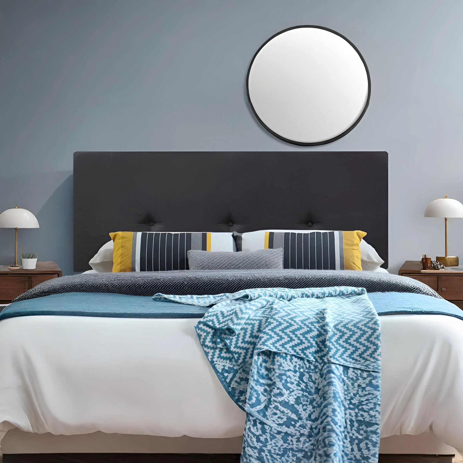 MORGAN Upholstered Headboard King - BLACK - Image 2