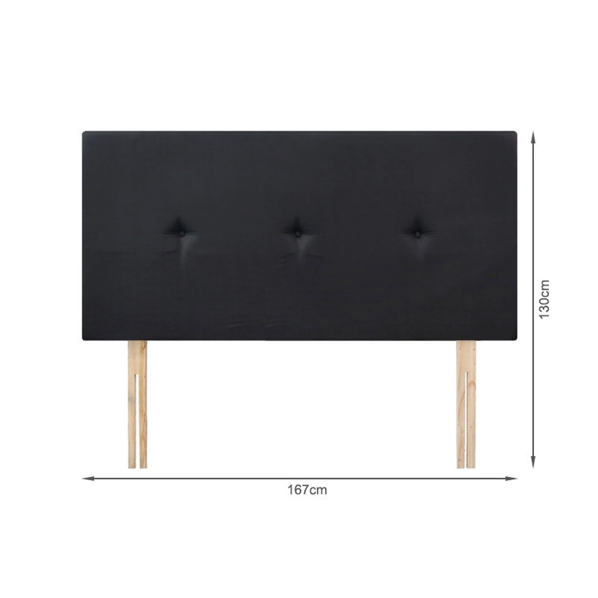 MORGAN Upholstered Headboard King - BLACK - Image 3