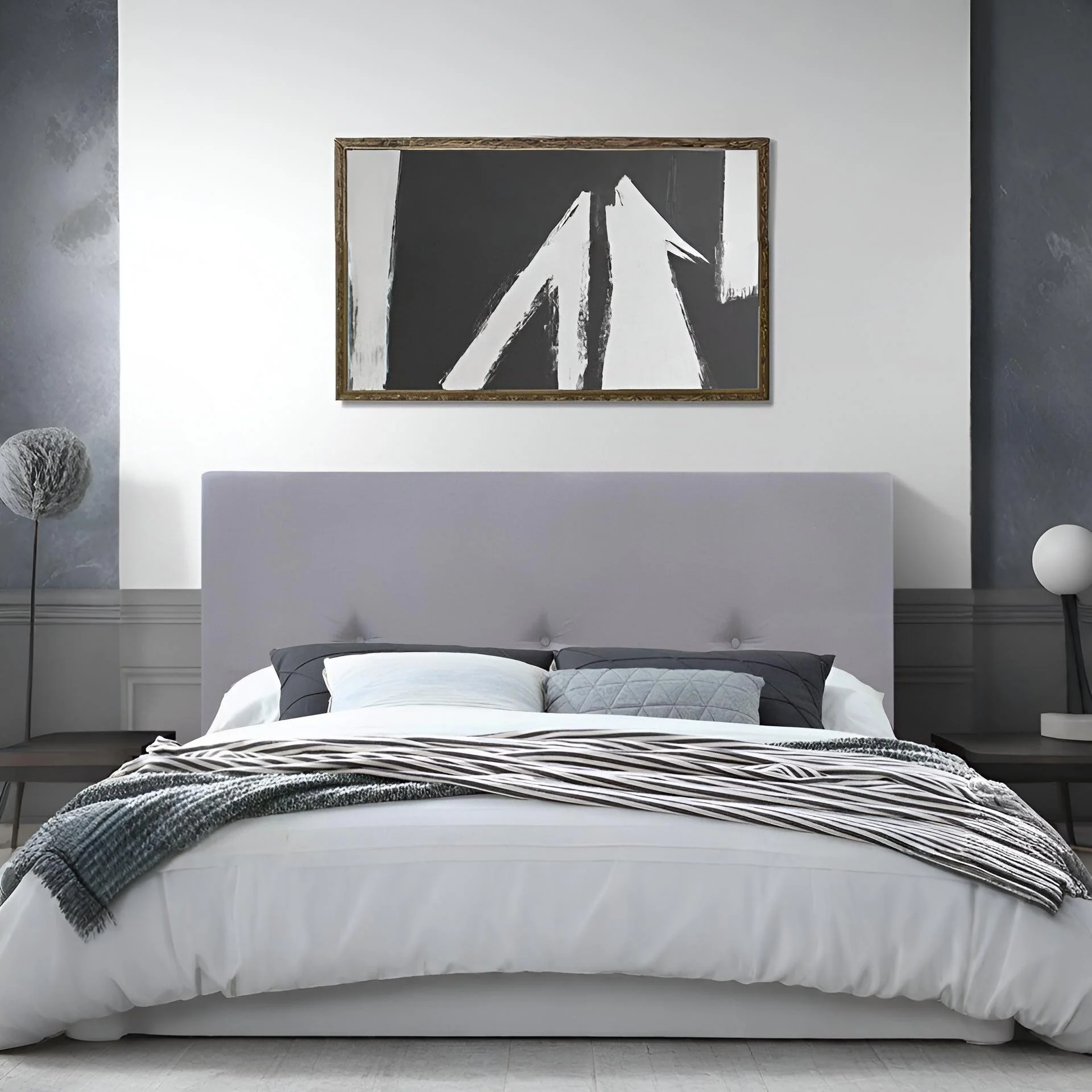 MORGAN Upholstered Headboard King - GREY - Image 4