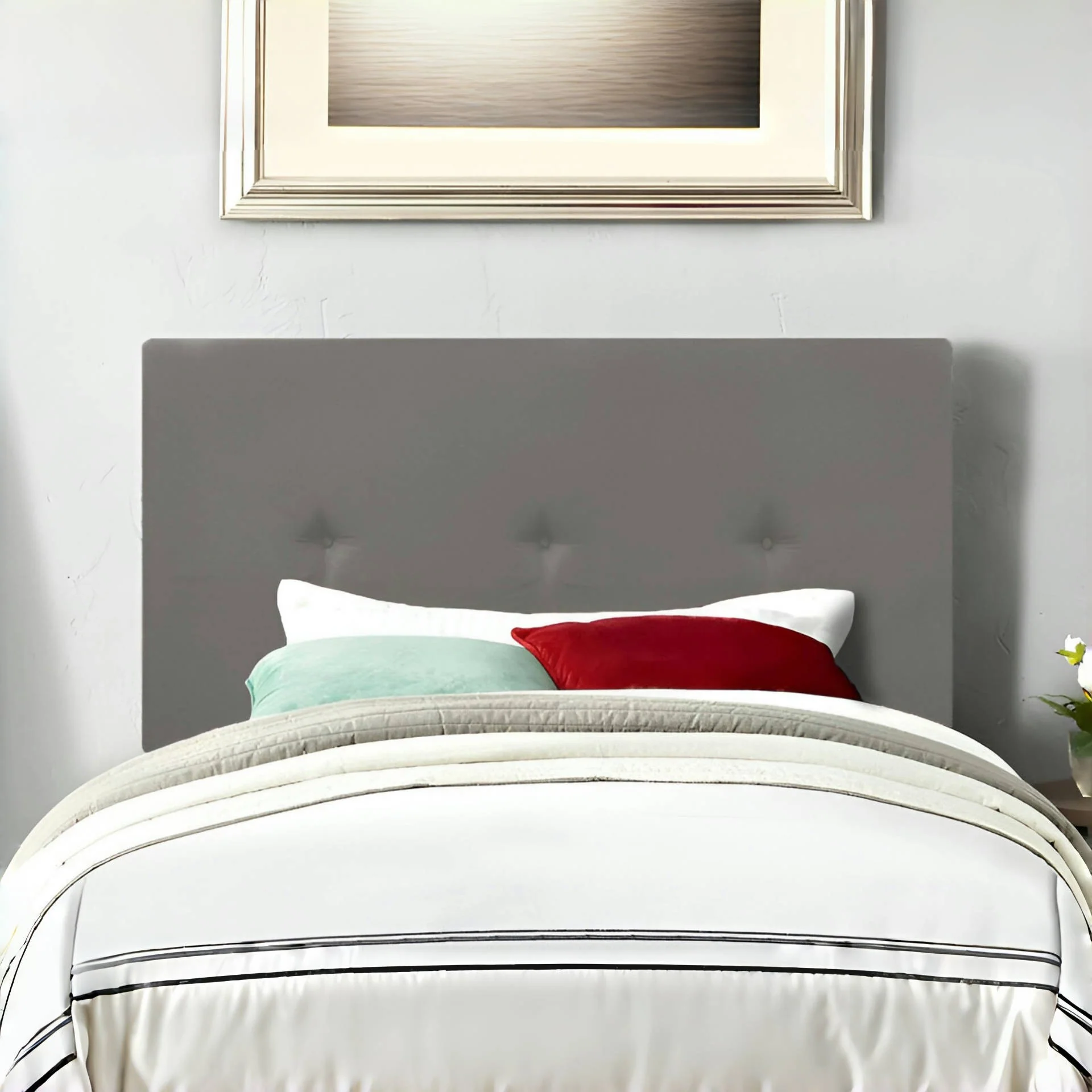 MORGAN Upholstered Headboard King Single - SLATE - Image 9