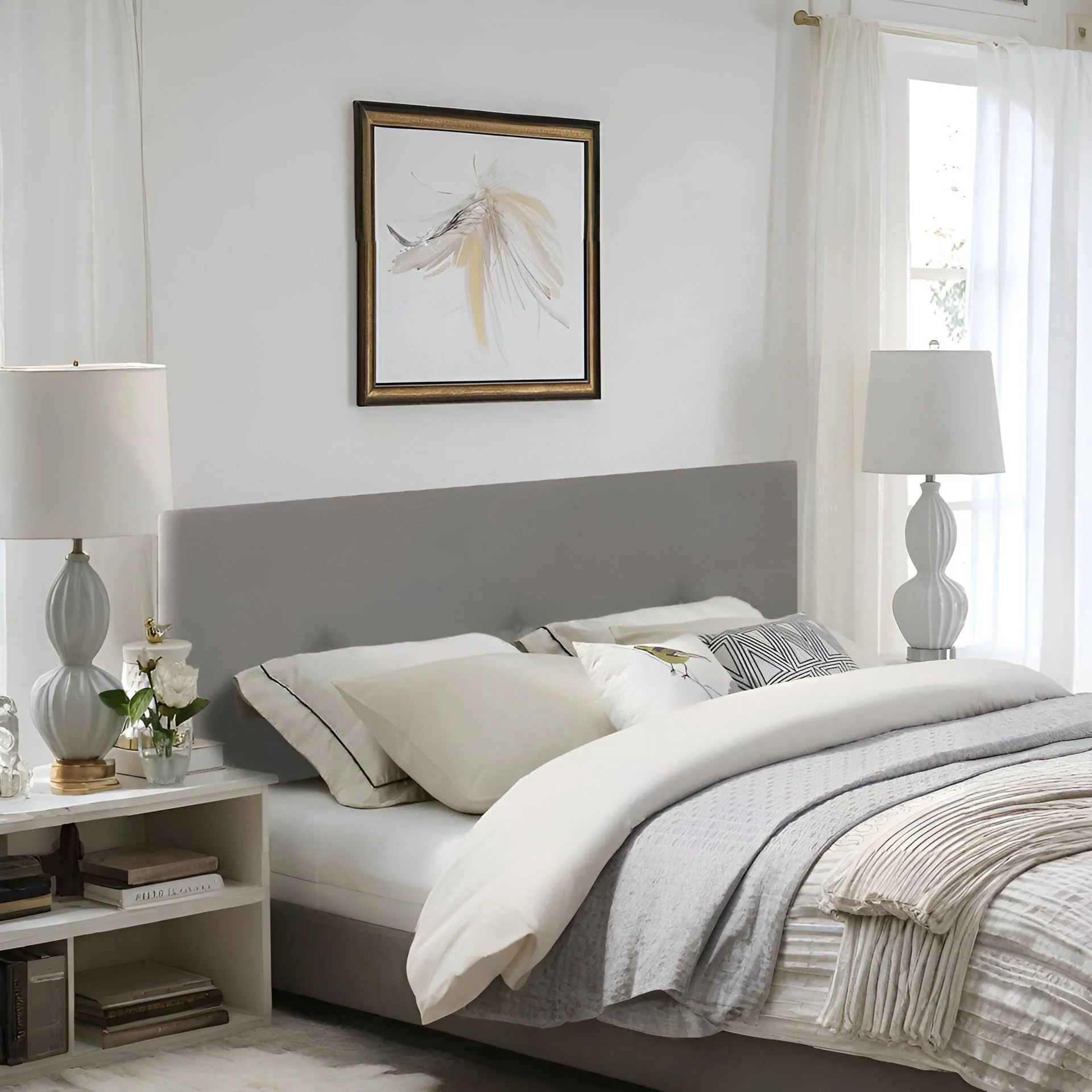 MORGAN Upholstered Headboard Queen - SLATE - Image 8
