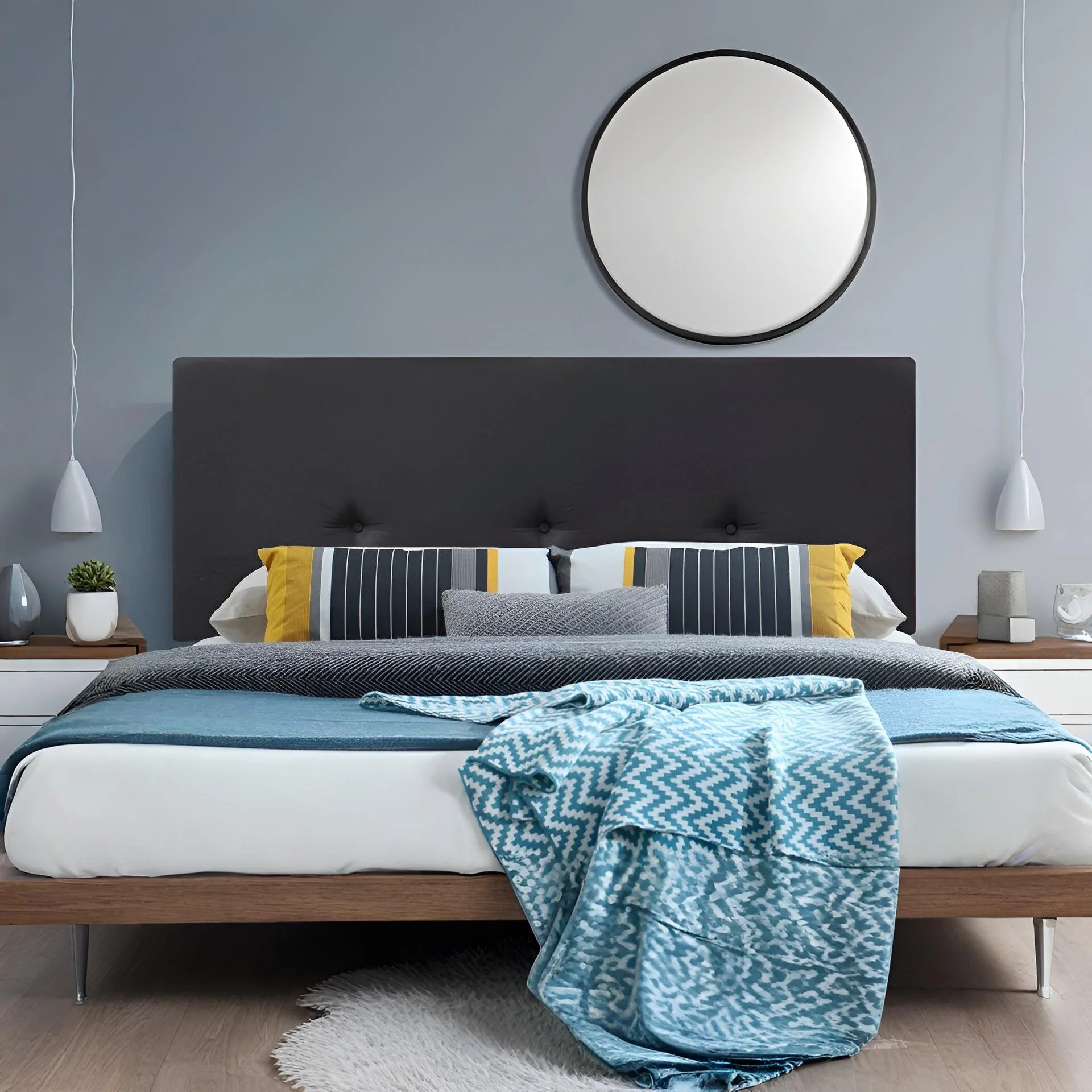 MORGAN Upholstered Headboard Super King - BLACK - Image 6
