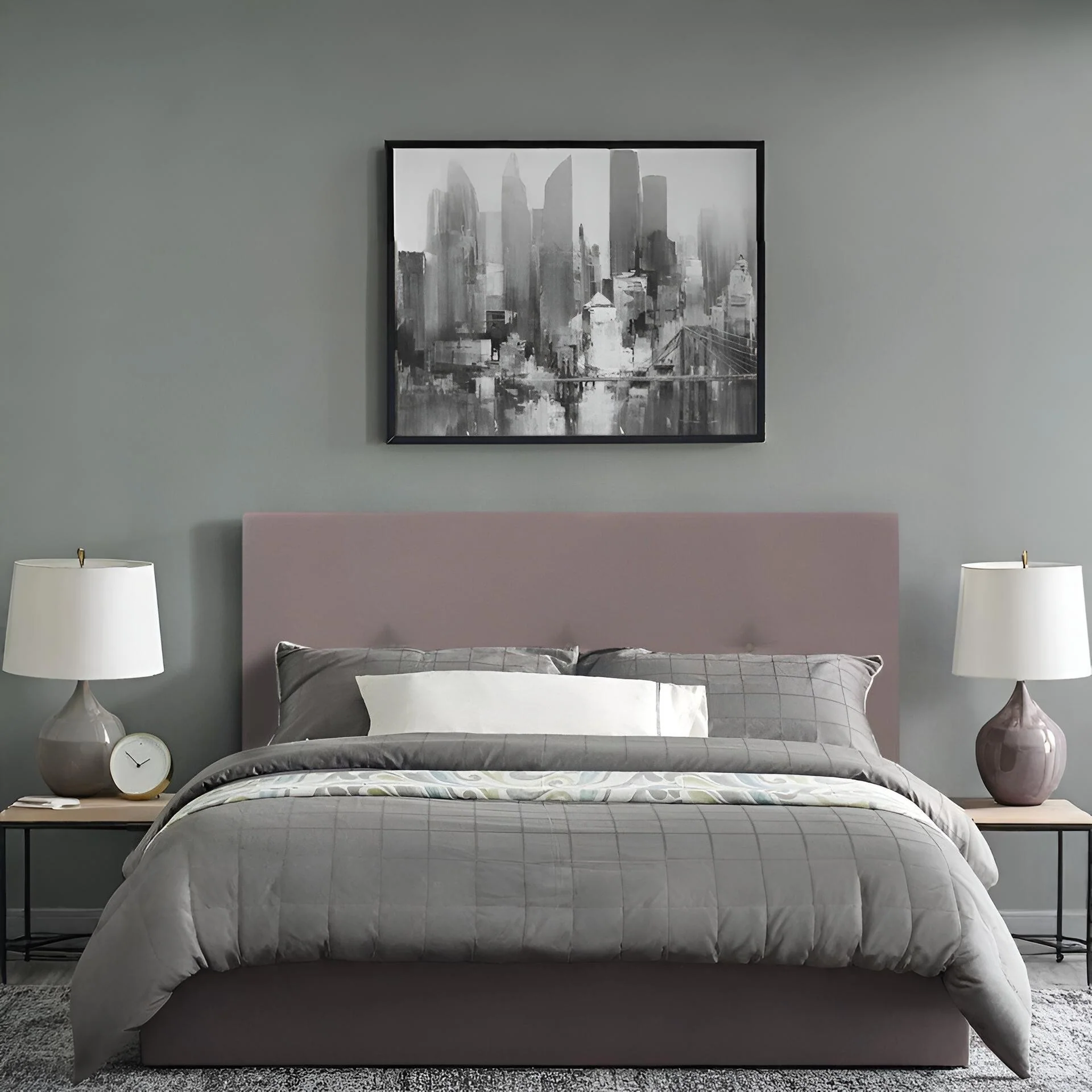 MORGAN Upholstered Headboard Super King - SLATE - Image 13
