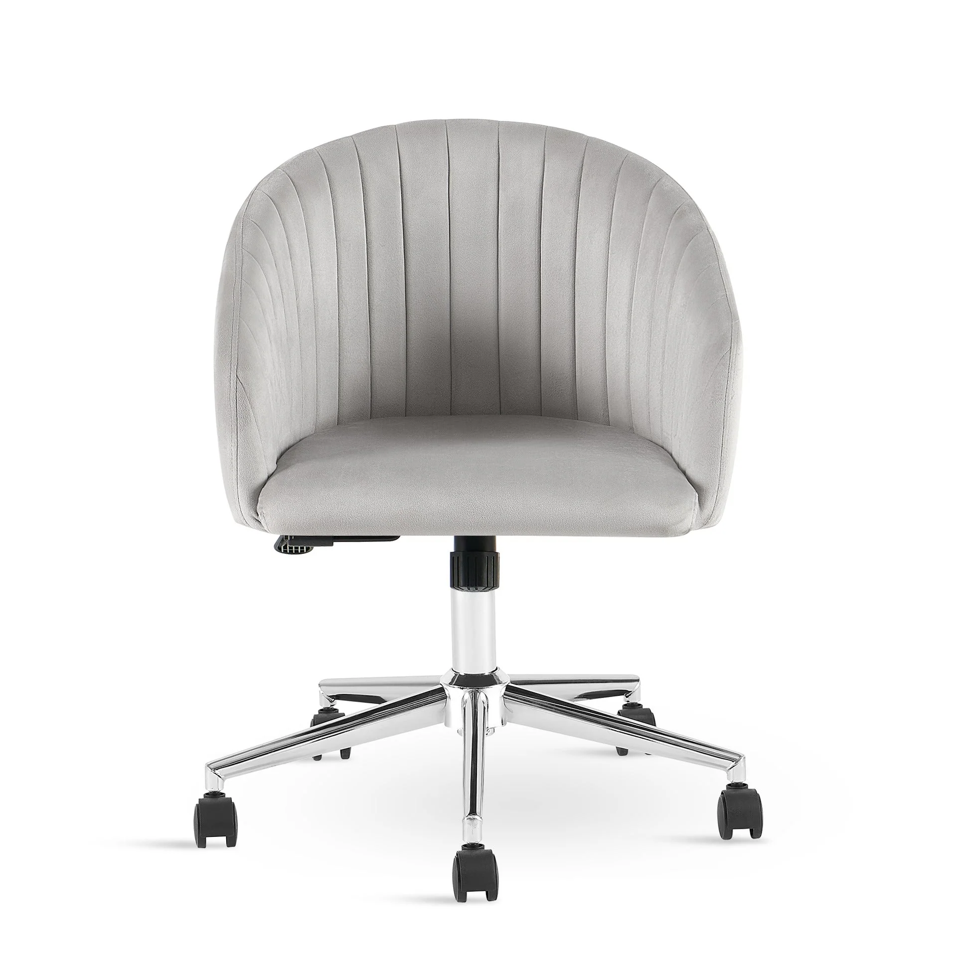 Morgan Velvet Office Chair - Light Grey - Image 6