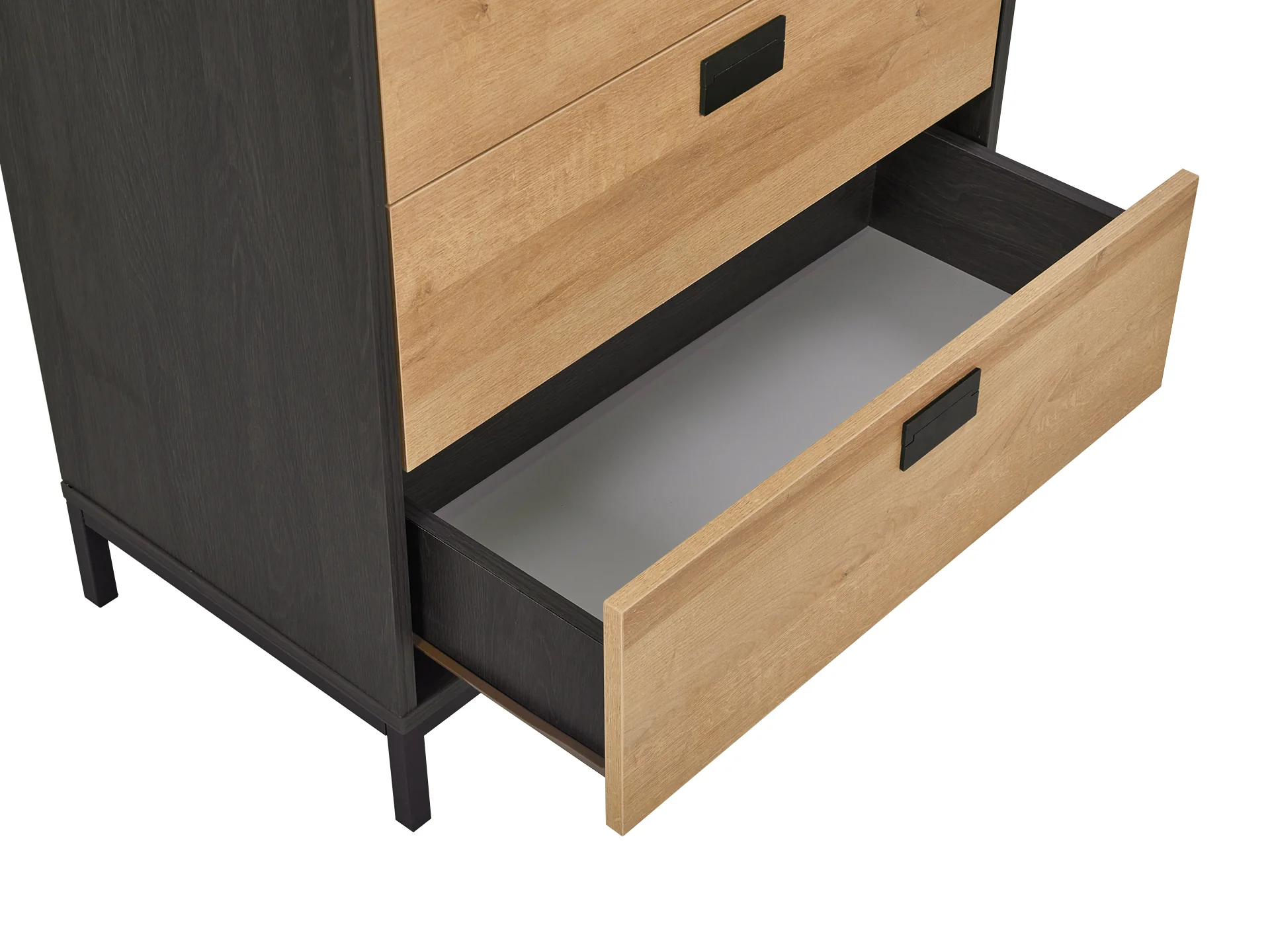 MORRIS Wooden Tallboy 4 Drawers - Oak - Image 10