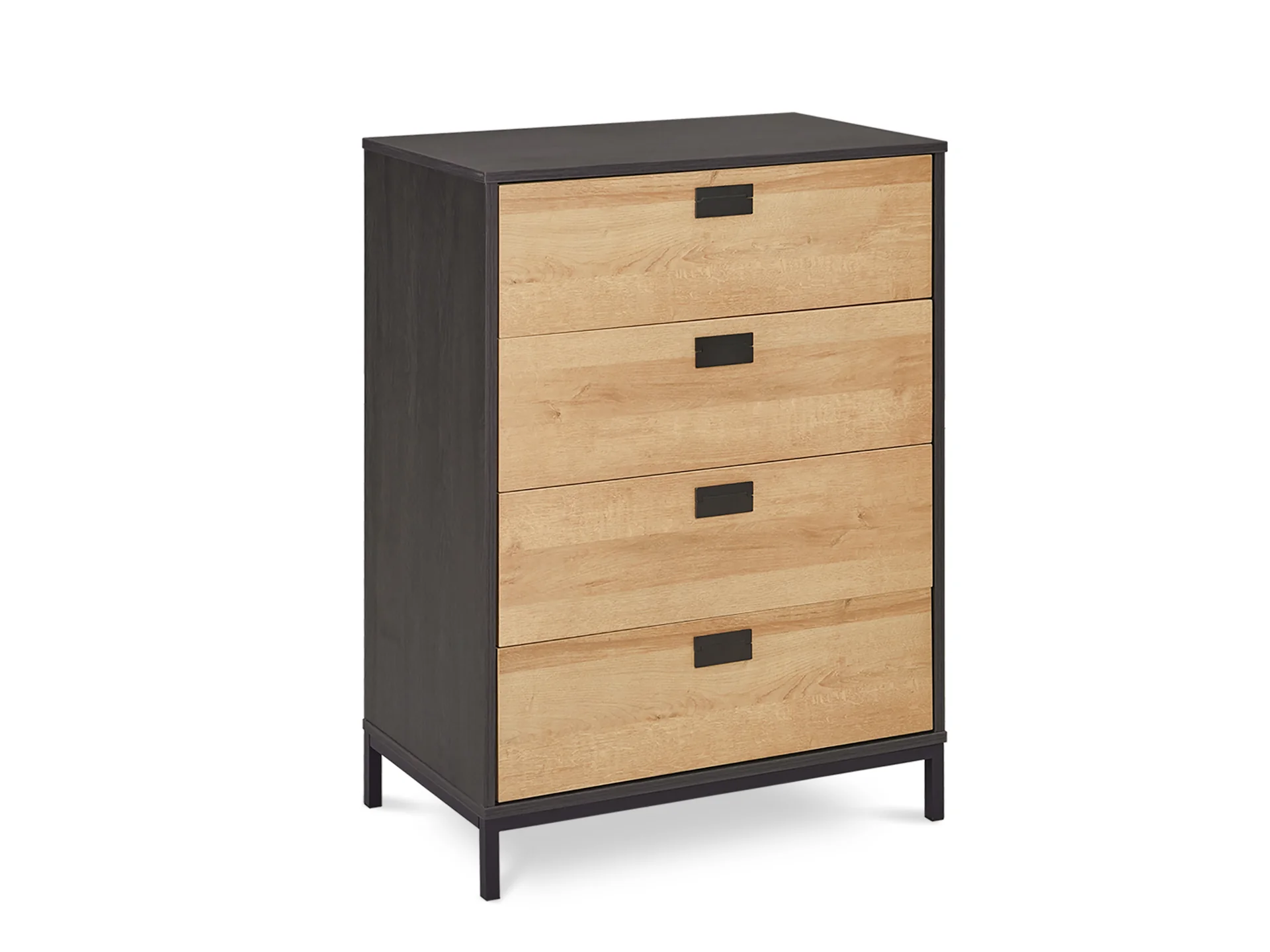 MORRIS Wooden Tallboy 4 Drawers - Oak - Image 4