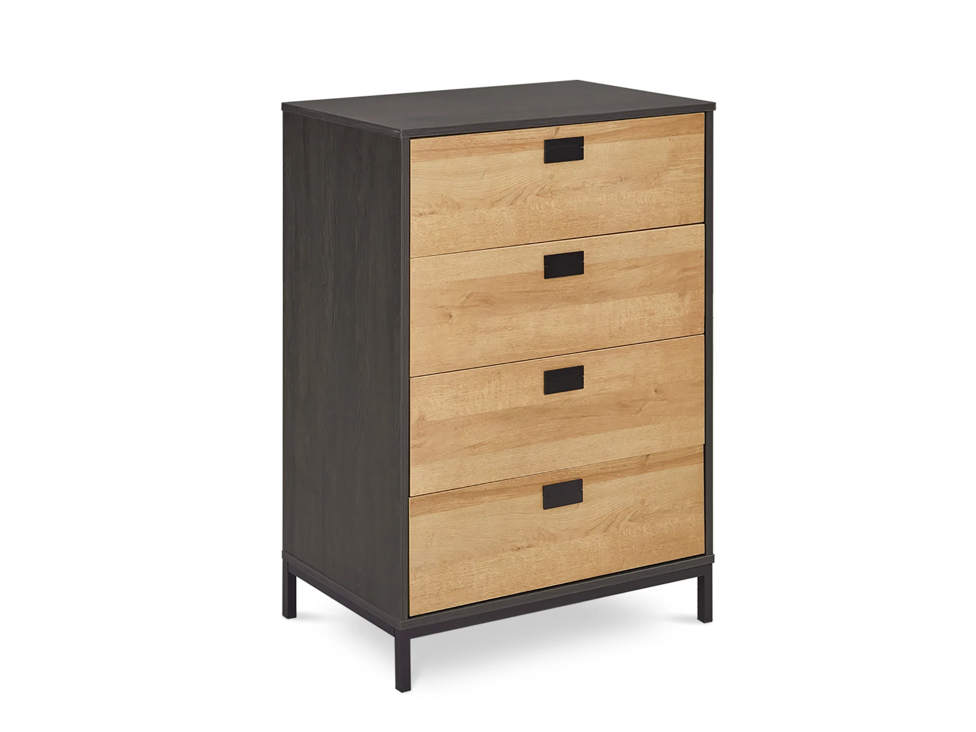 MORRIS Wooden Tallboy 4 Drawers - Oak - Image 5