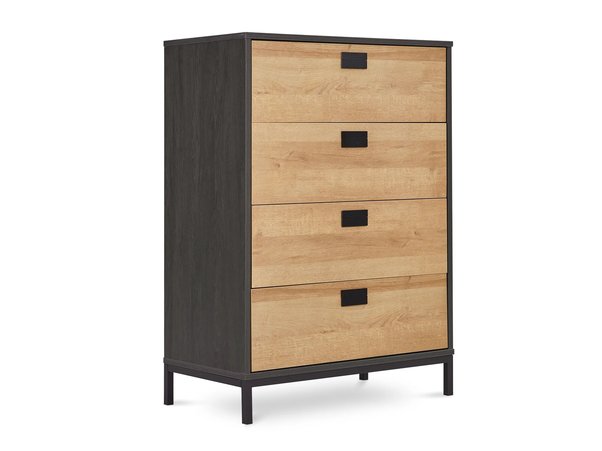 MORRIS Wooden Tallboy 4 Drawers - Oak - Image 6