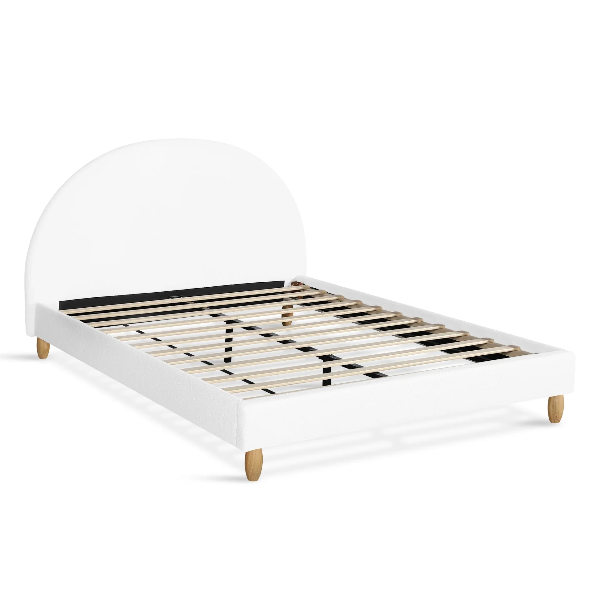 Moruisg Boucle Double Bed Frame - White - Image 4