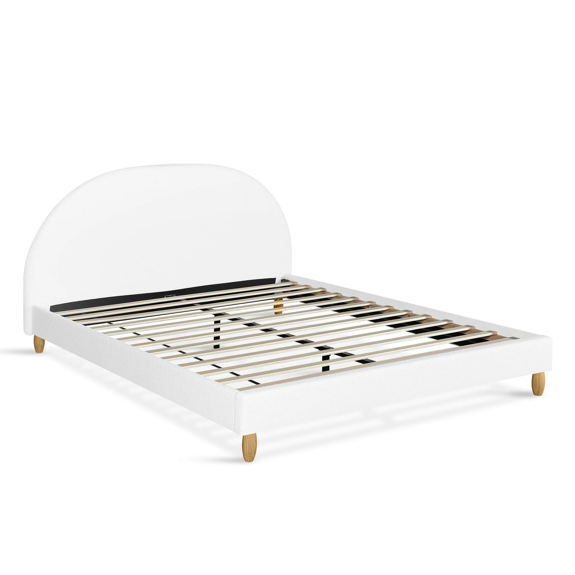 MORUISG Boucle King Bed Frame - White - Image 6
