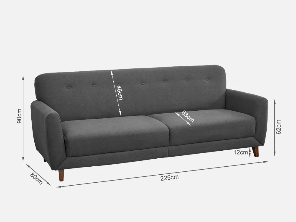 MUNICH 3-Seater Sofa Bed DARK GREY - Image 17