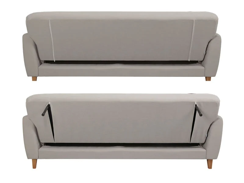 MUNICH 3 Seater Sofa Bed LIGHT GREY - Image 4