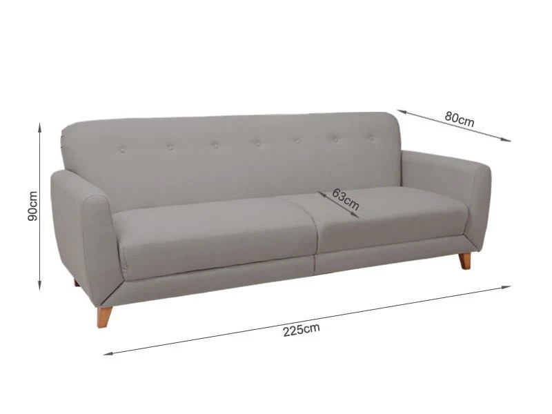 MUNICH 3 Seater Sofa Bed LIGHT GREY - Image 8