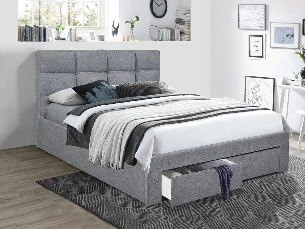 MUSALA King Bed Frame with Storage - DARK GREY - Image 16