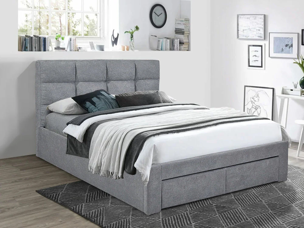 MUSALA King Bed Frame with Storage - DARK GREY - Image 2