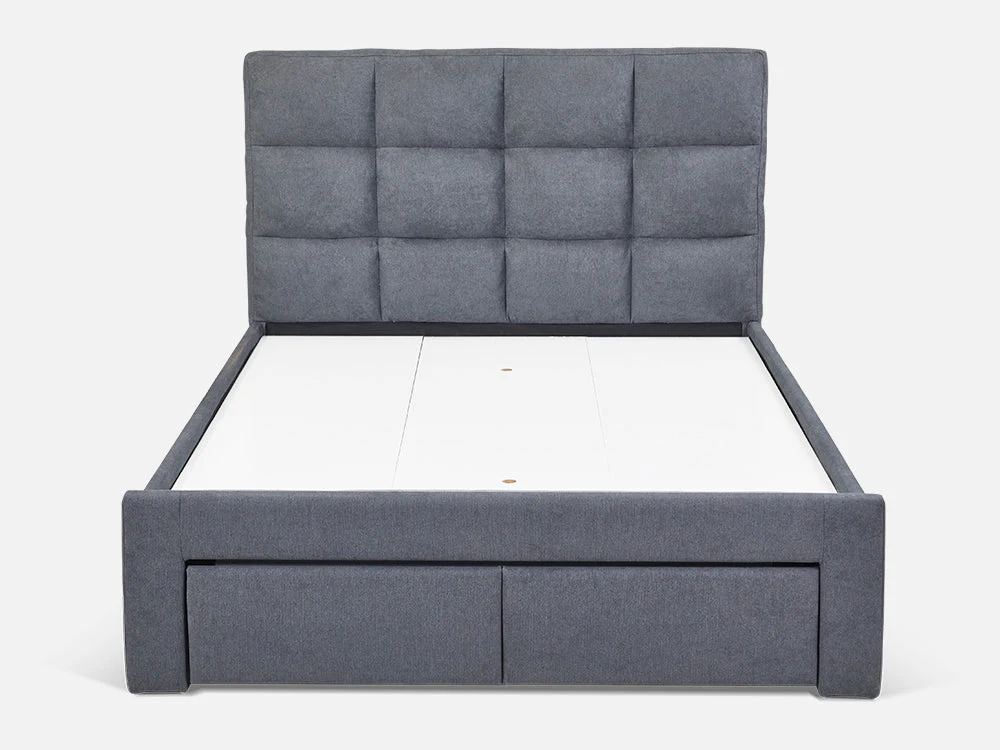 MUSALA Queen Bed Frame with Storage - DARK GREY - Image 5