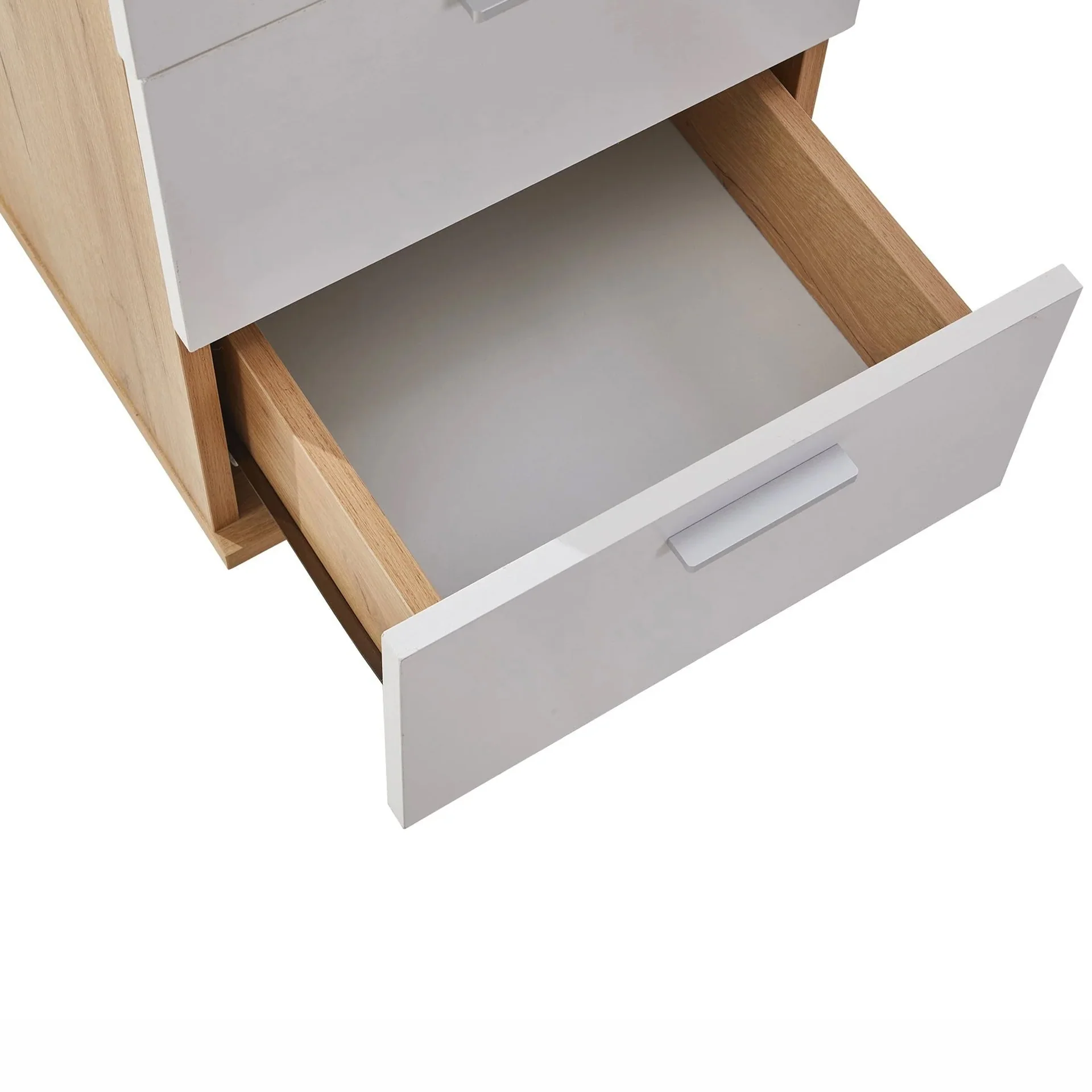 Nakia 3 Drawer Filing Cabinet - Oak + White - Image 9