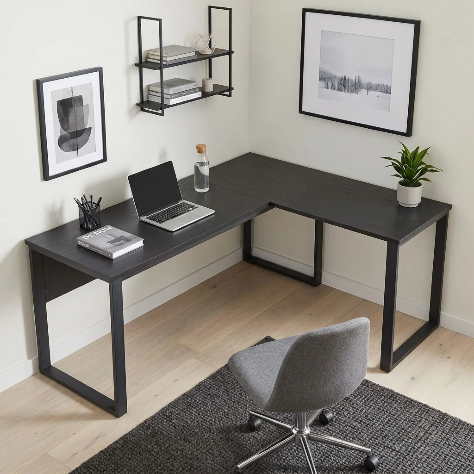 Nakia Computer Corner Desk - Black - Image 7