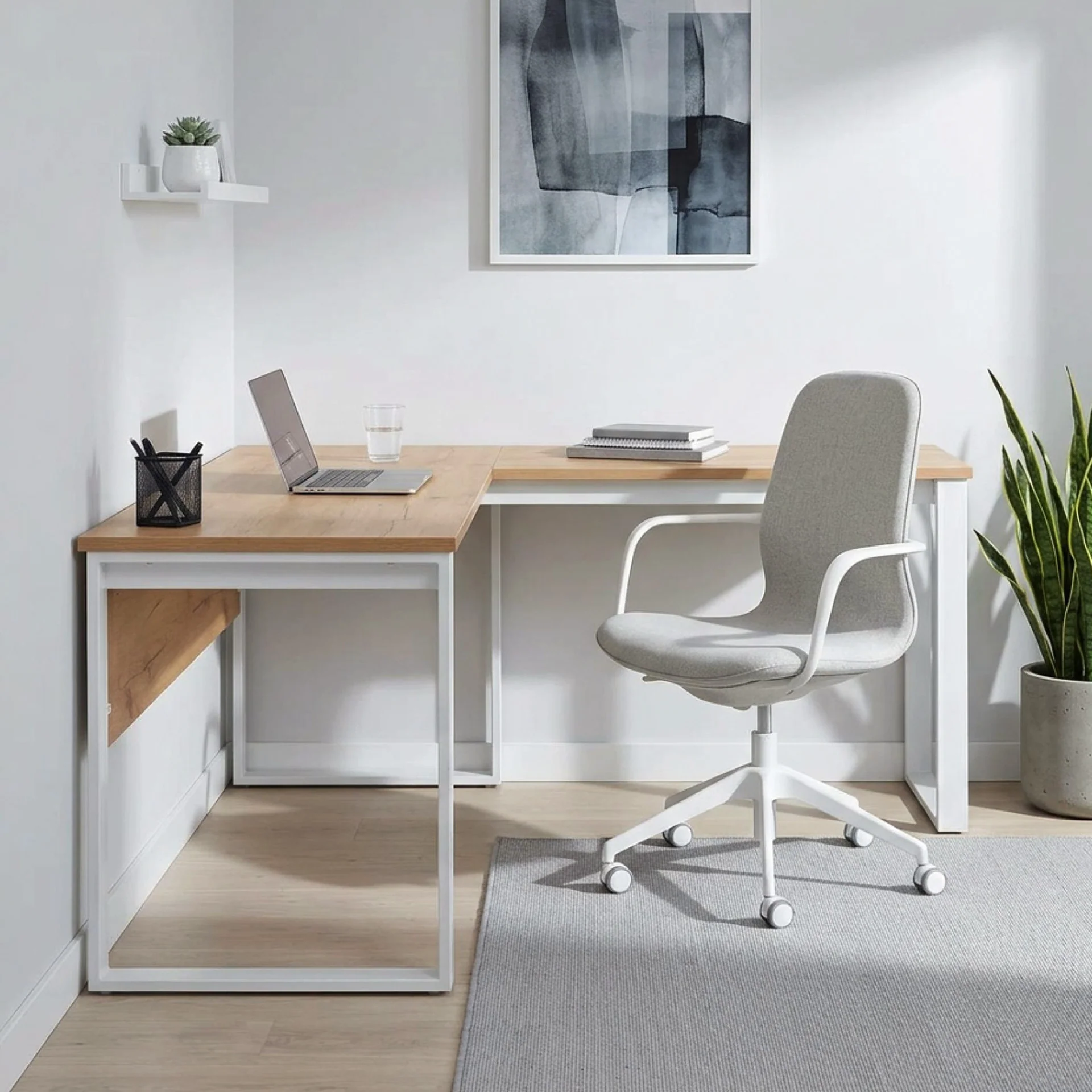 Nakia Computer Corner Desk - Oak - Image 3