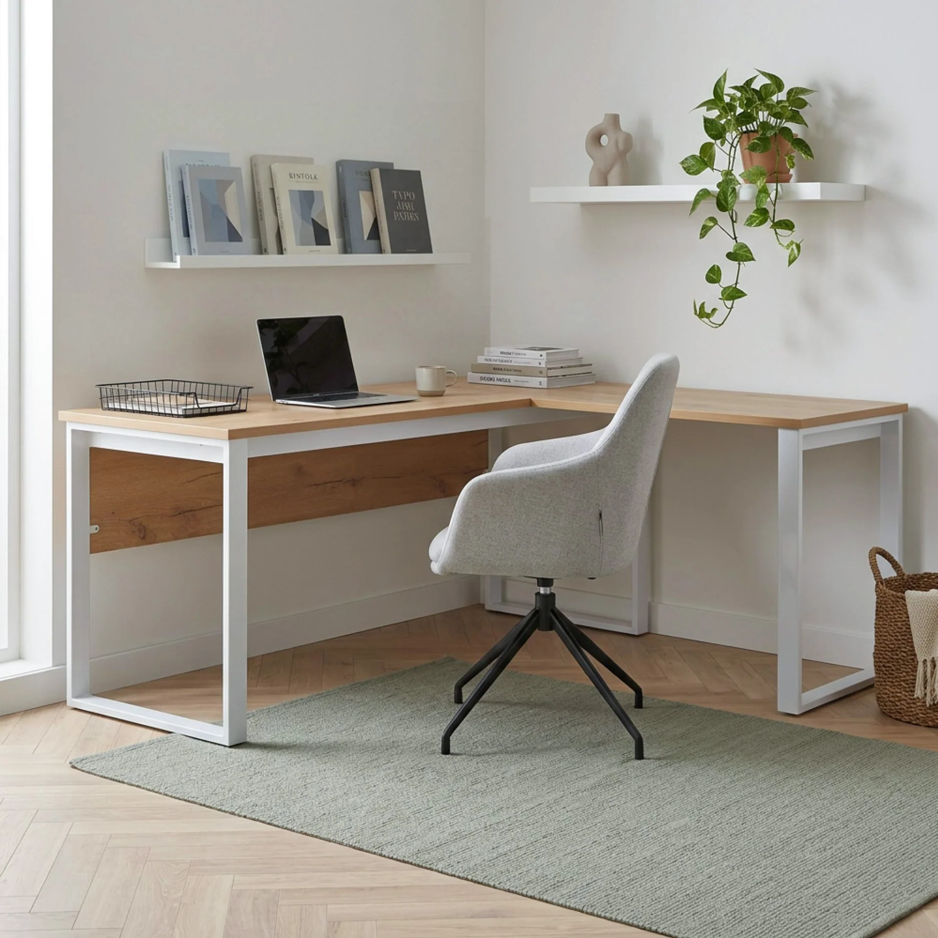 Nakia Computer Corner Desk - Oak - Image 4