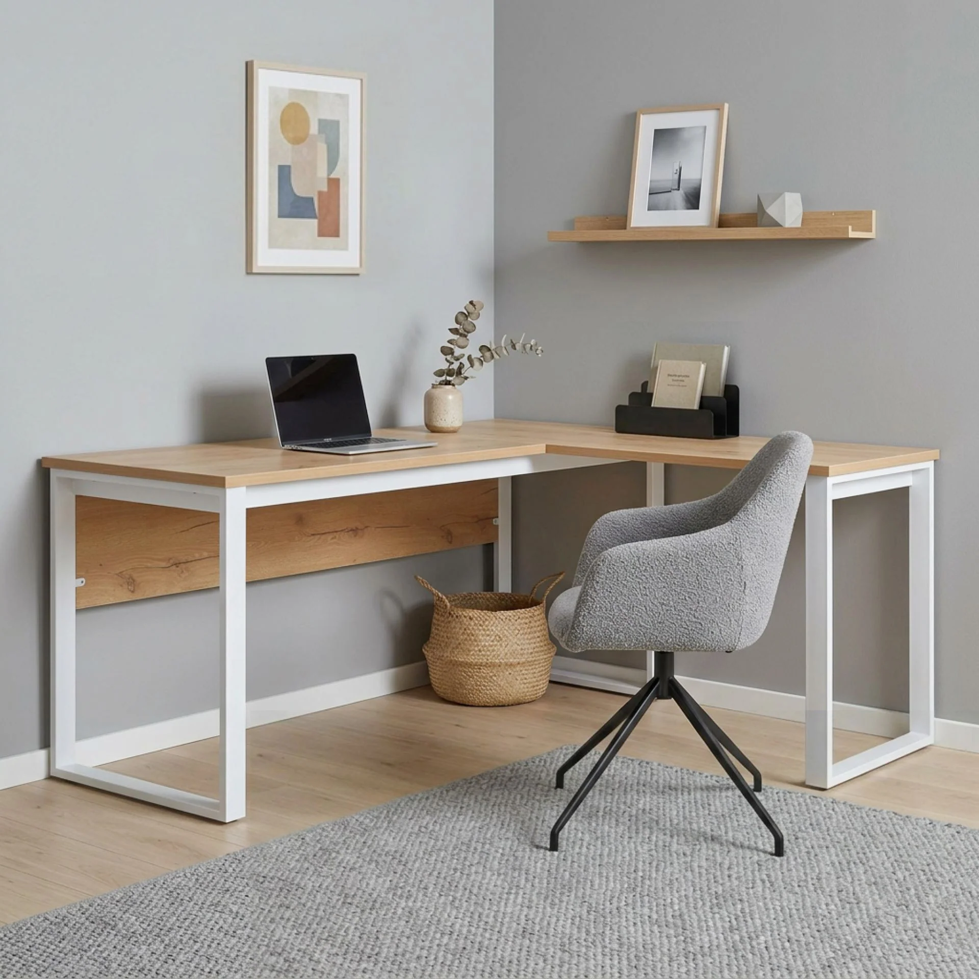 Nakia Computer Corner Desk - Oak - Image 5