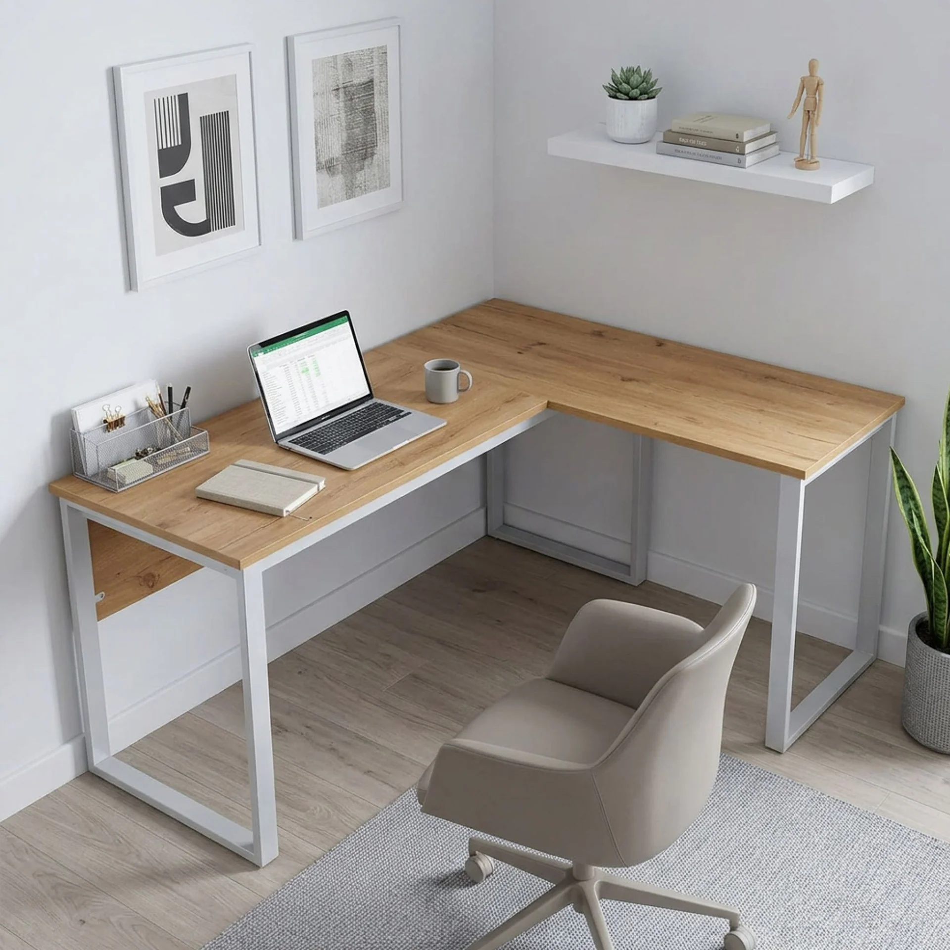 Nakia Computer Corner Desk - Oak - Image 6