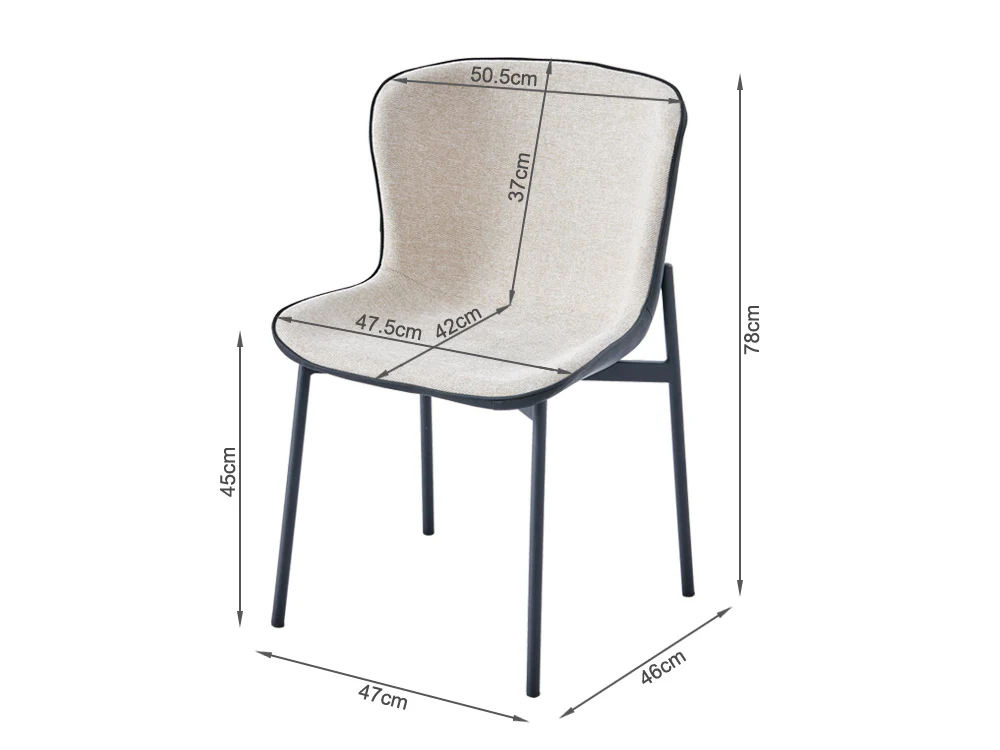 NAOMI 4PCS Dining Chair - BEIGE - Image 13