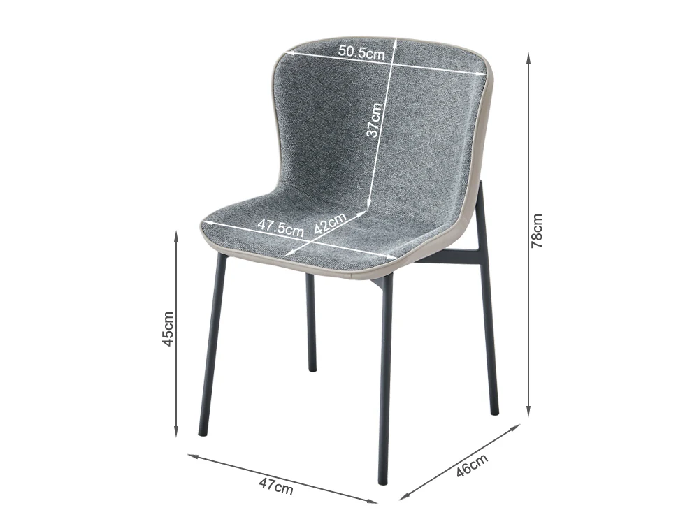 NAOMI 4PCS Dining Chair - GREY - Image 11