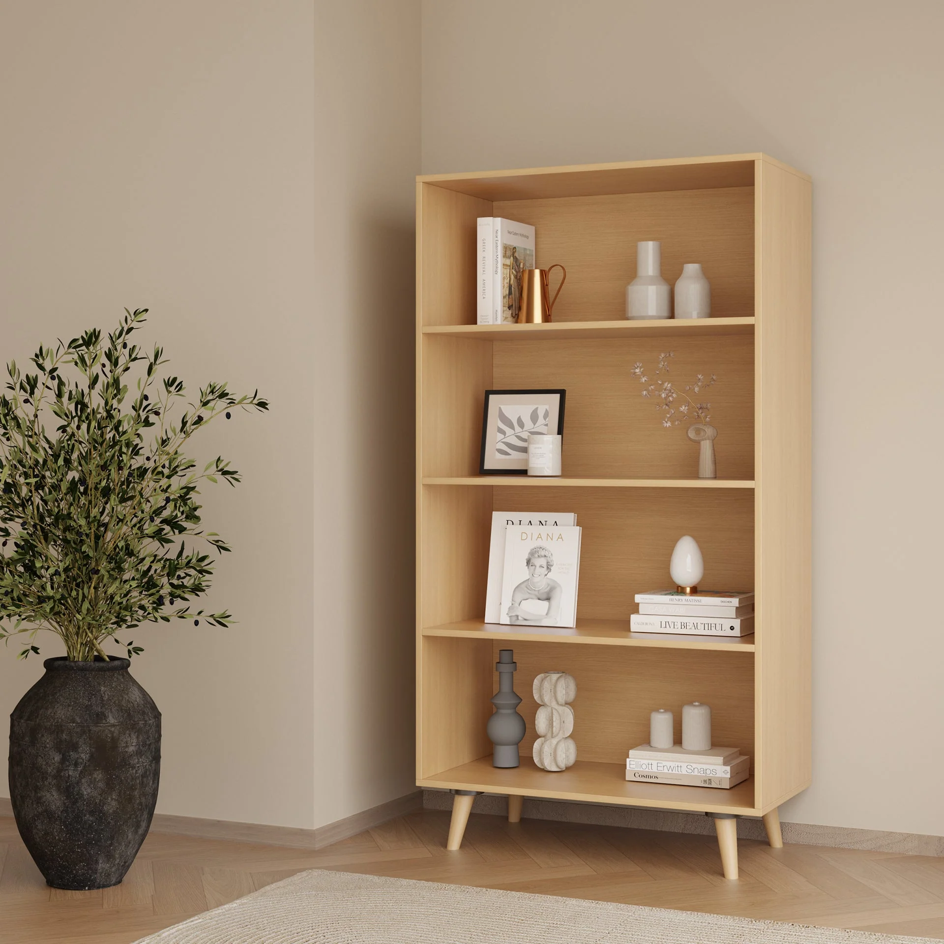 Napier Bookshelf Storage Shelf - Oak - Image 3