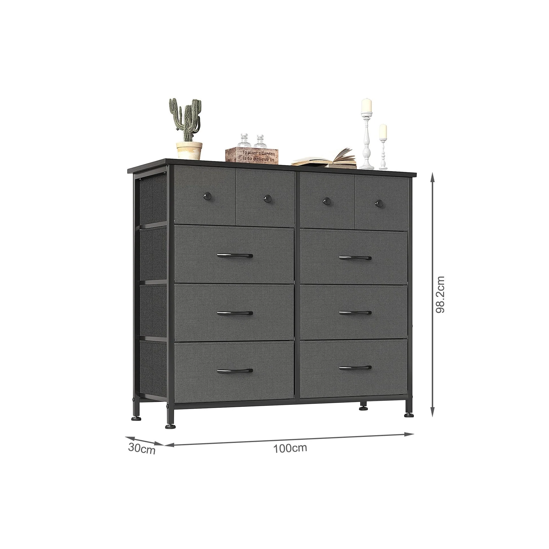 Natalia 10 Drawers Lowboy - Grey - Image 6