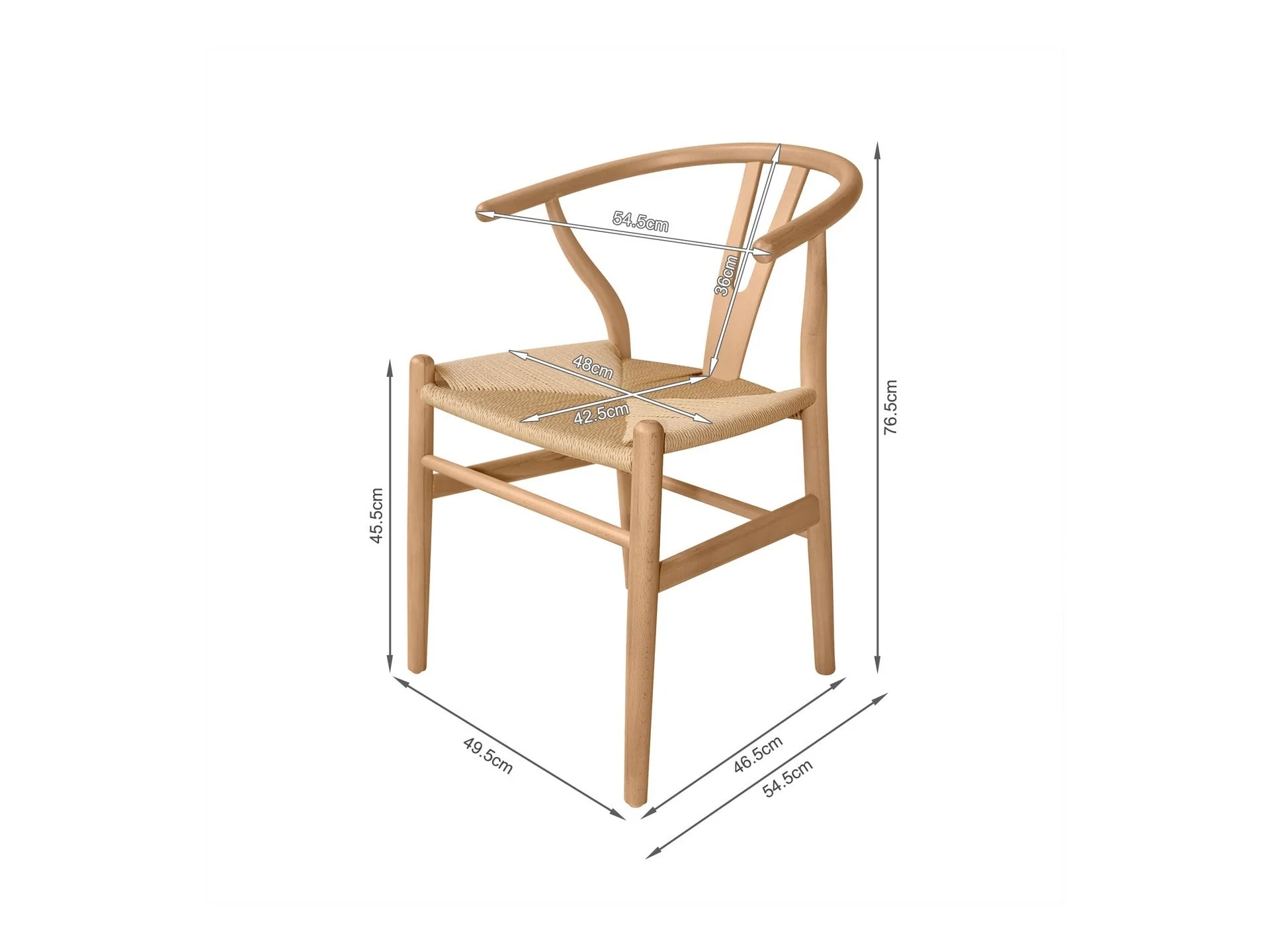 Nathan Wishbone Replica Dining Chair - Set of 2 - Natural - Image 10
