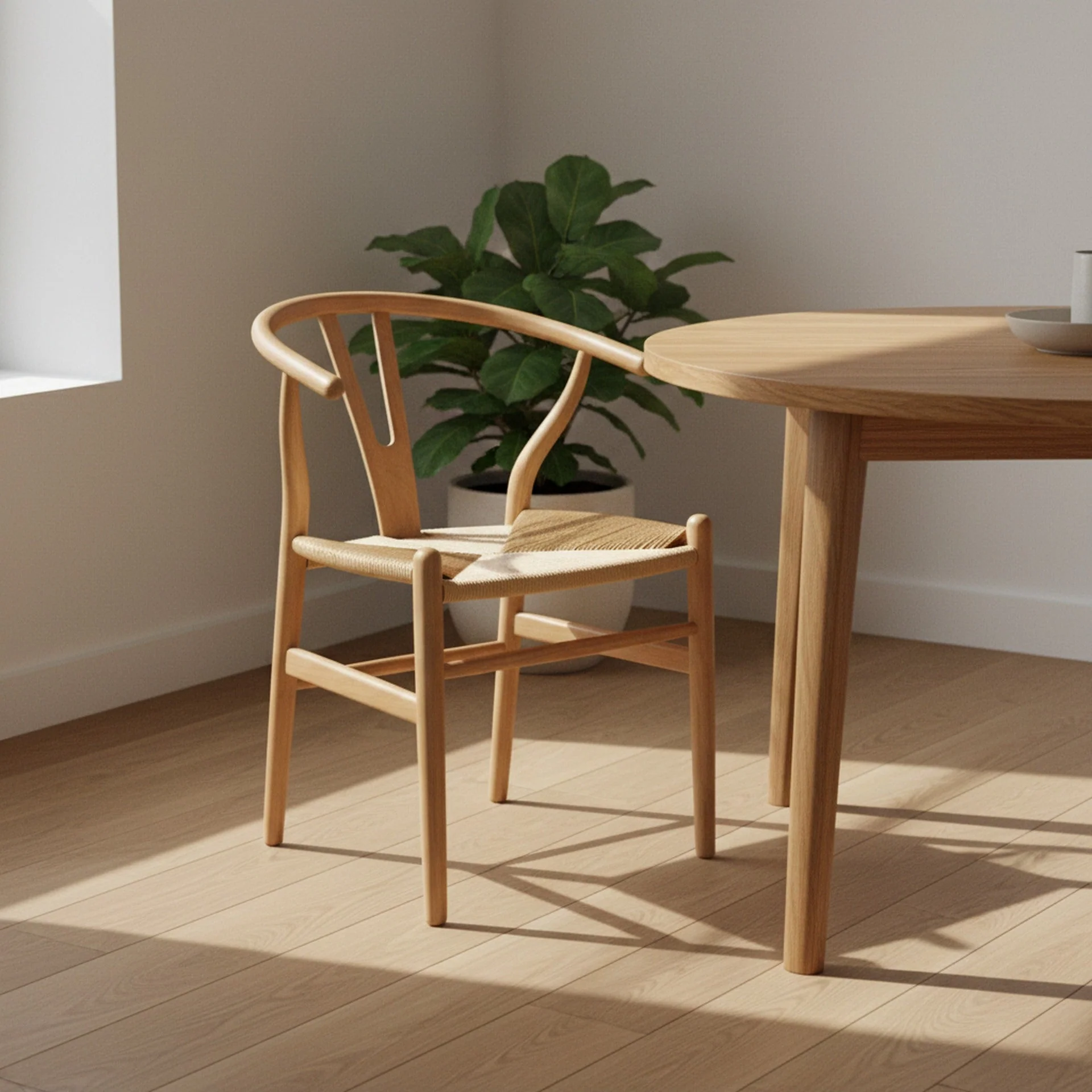 Nathan Wishbone Replica Dining Chair - Set of 2 - Natural - Image 2